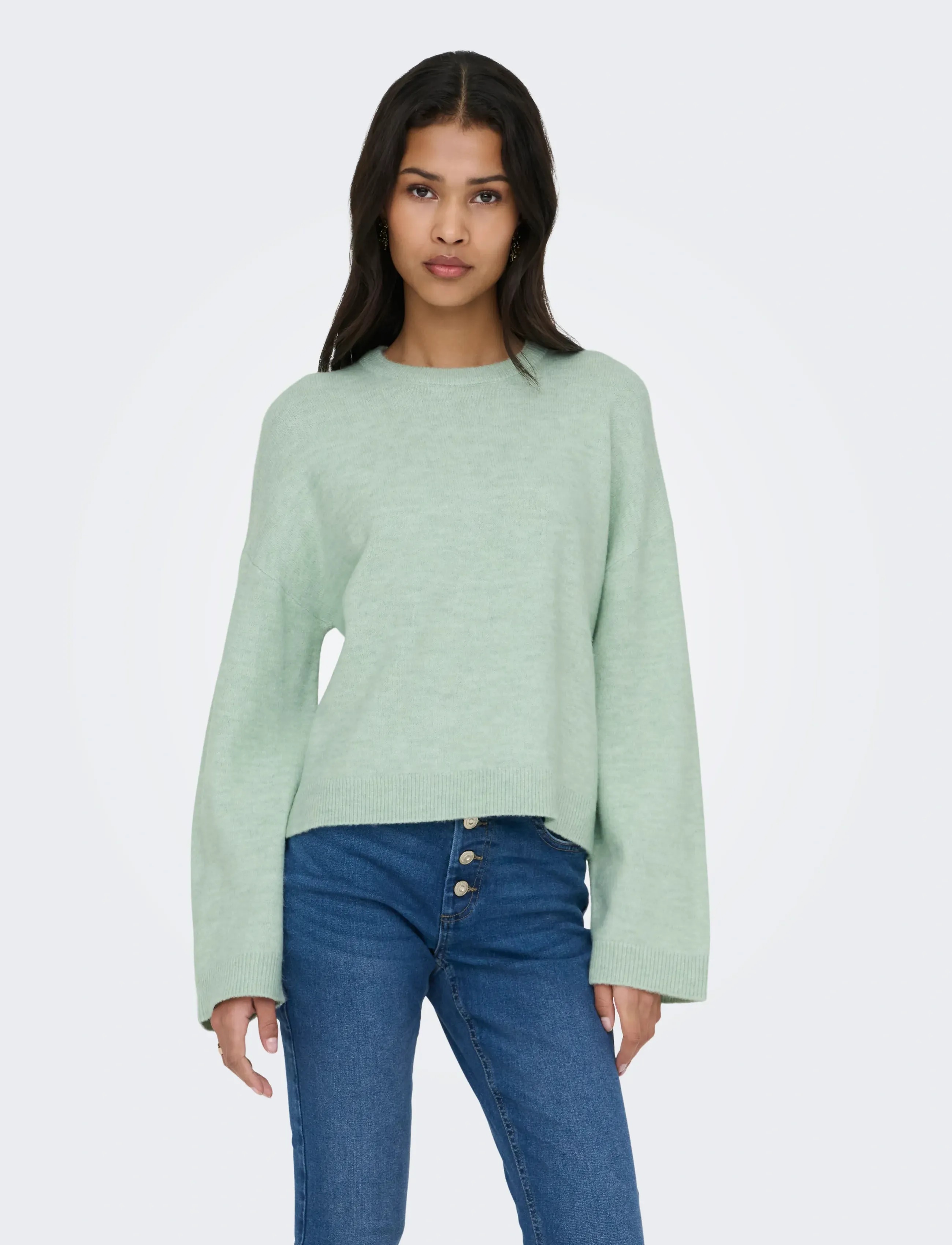 ONLY Onlsimoni L/S O-Neck Pullover Knt Noos, Kvinder, Strikket Pullover, Grøn, Str: XL