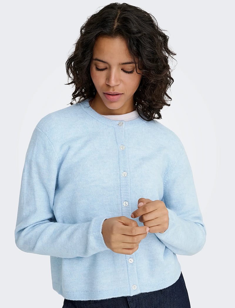 ONLY - ONLSIMONI L/S O-NECK CARDIGAN KNT NOOS - cardigans - cashmere blue - 5