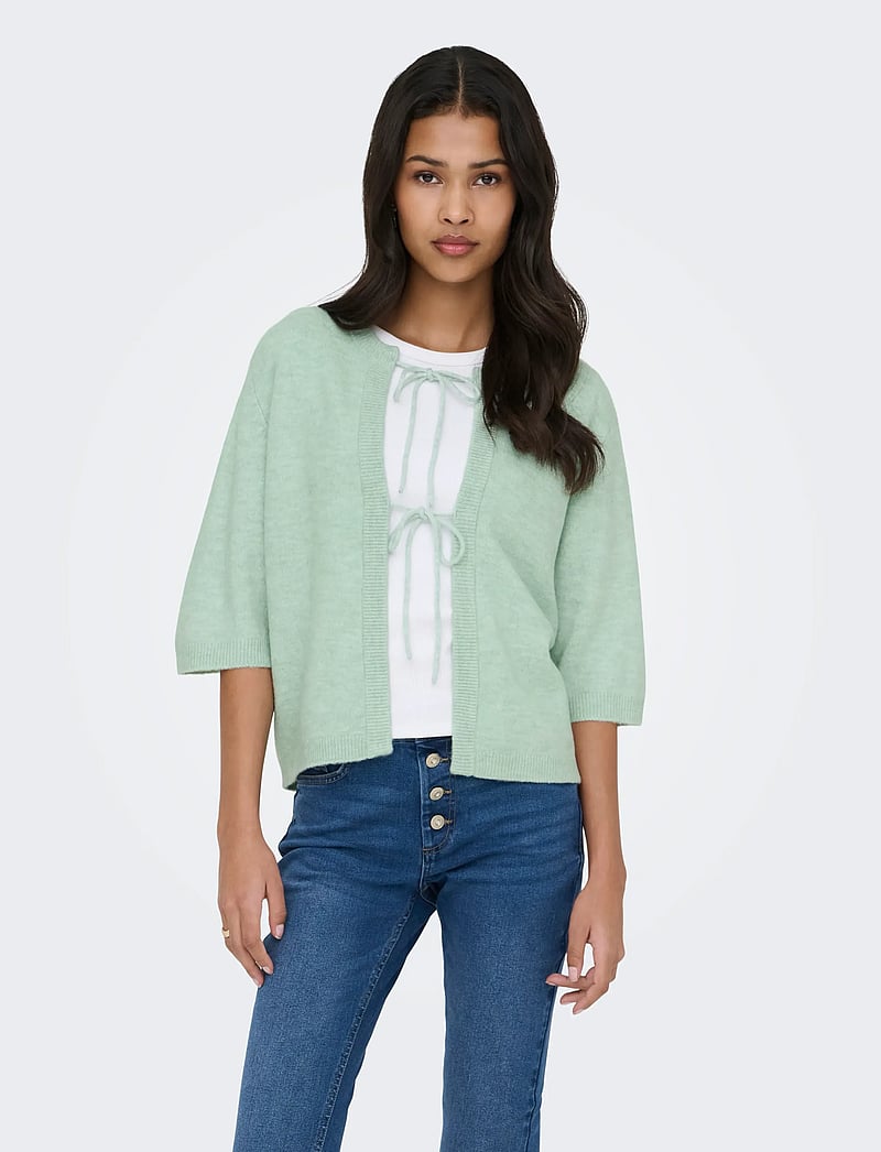 ONLY - ONLSIMONI 2/4 BOW CARDIGAN KNT NOOS - koftor - ether - 0