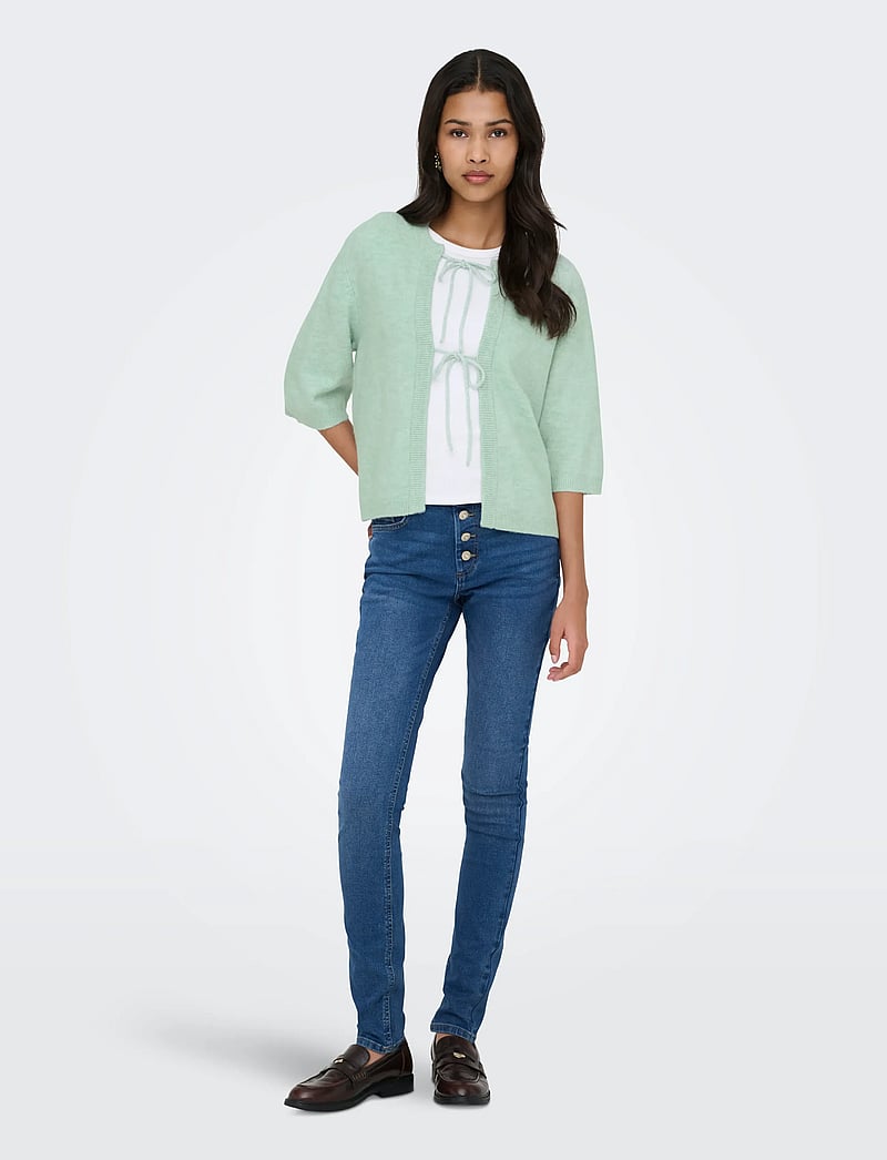 ONLY - ONLSIMONI 2/4 BOW CARDIGAN KNT NOOS - koftor - ether - 4