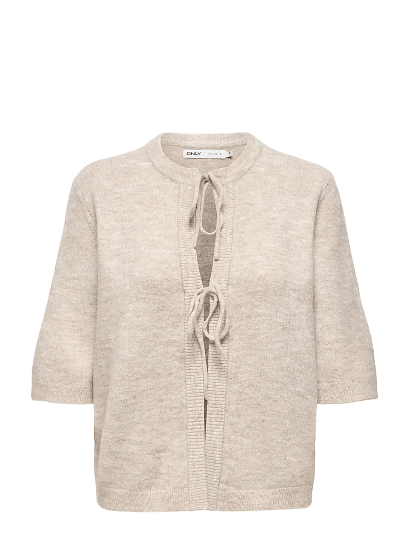 ONLY - ONLSIMONI 2/4 BOW CARDIGAN KNT NOOS - koftor - pumice stone - 1