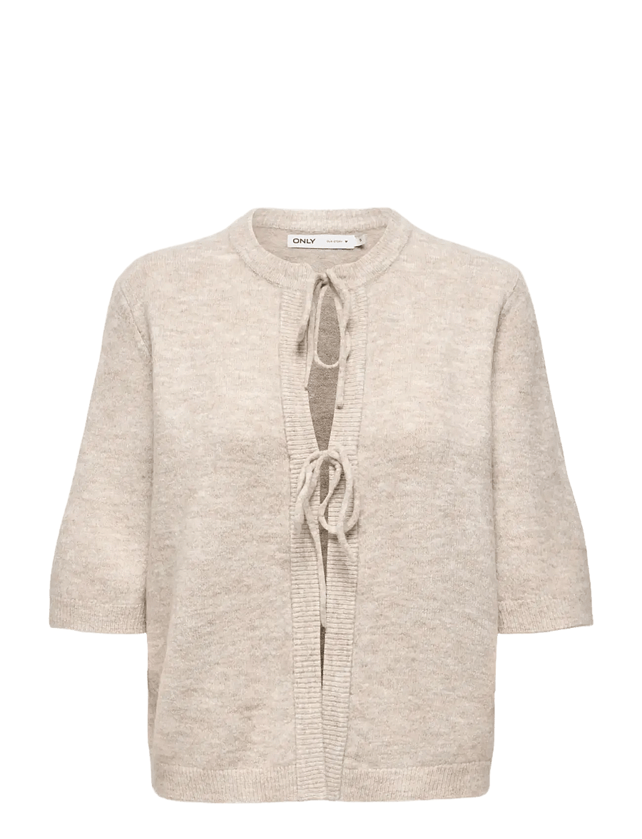 ONLY - ONLSIMONI 2/4 BOW CARDIGAN KNT NOOS - koftor - pumice stone - 1