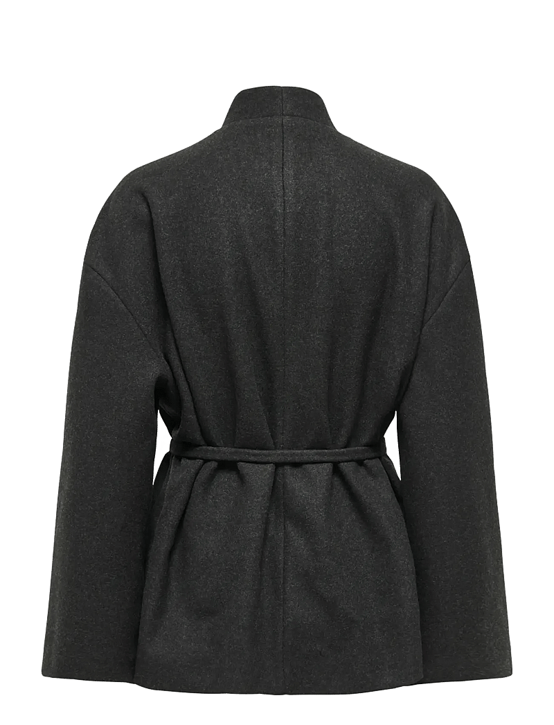 ONLY - ONLFOX-TRILLION SHORT BELT JACKET PNT - vestes en laine - dark grey melange - 2