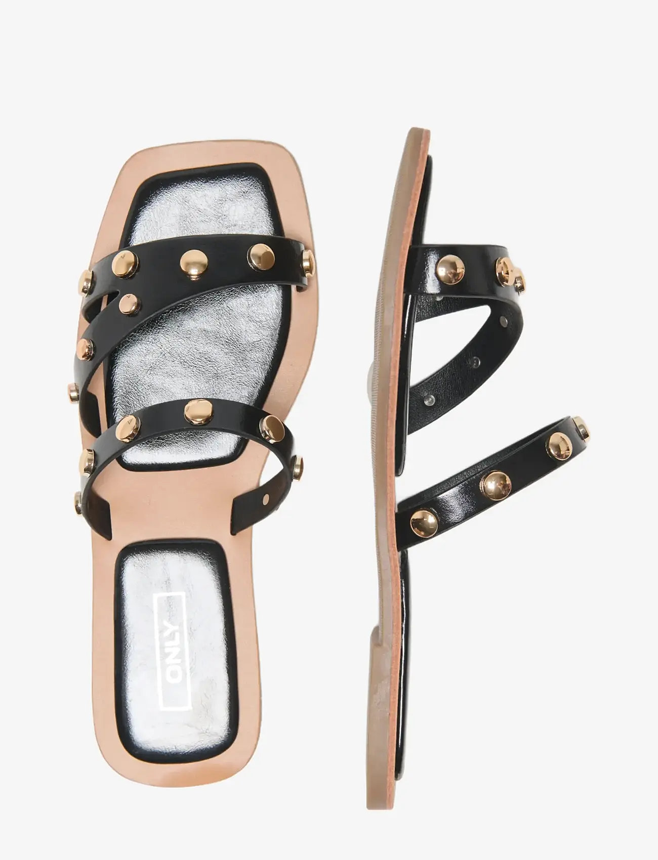 ONLY - ONLMIKKO-2 PU STUDS SANDAL - kontsata sandaalid - black - 3