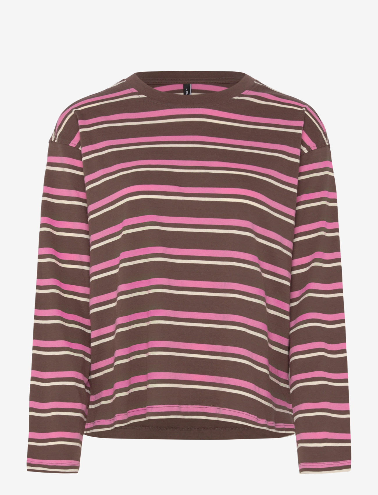 ONLY - ONLMAY LIFE L/S STRIPE TOP BOX JRS - långärmade toppar - chocolate martini - 0