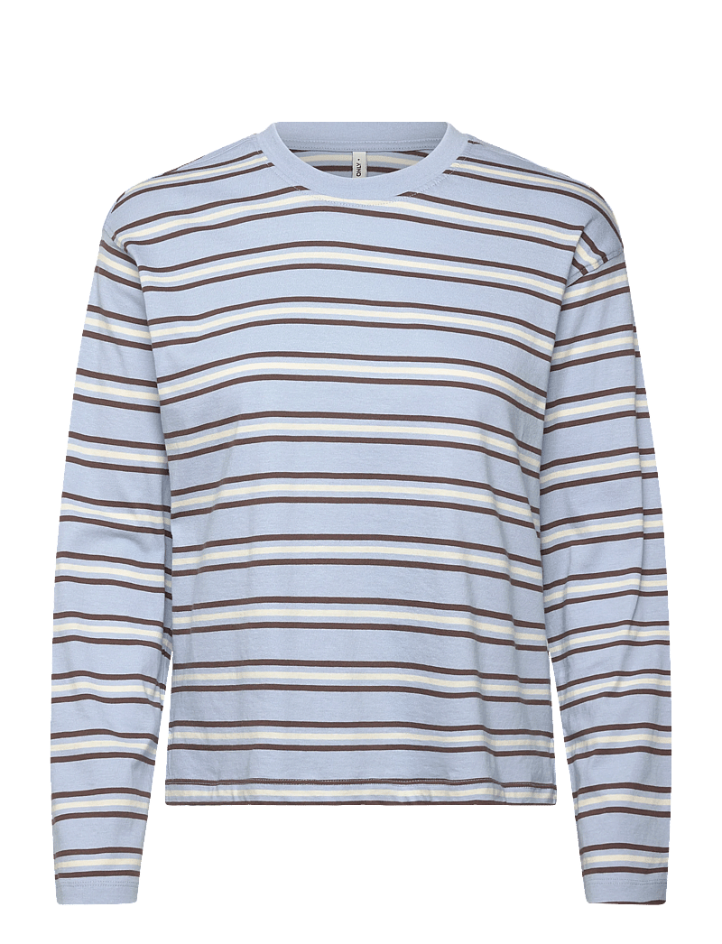 ONLY - ONLMAY LIFE L/S STRIPE TOP BOX JRS - langärmlige tops - soft chambray - 0