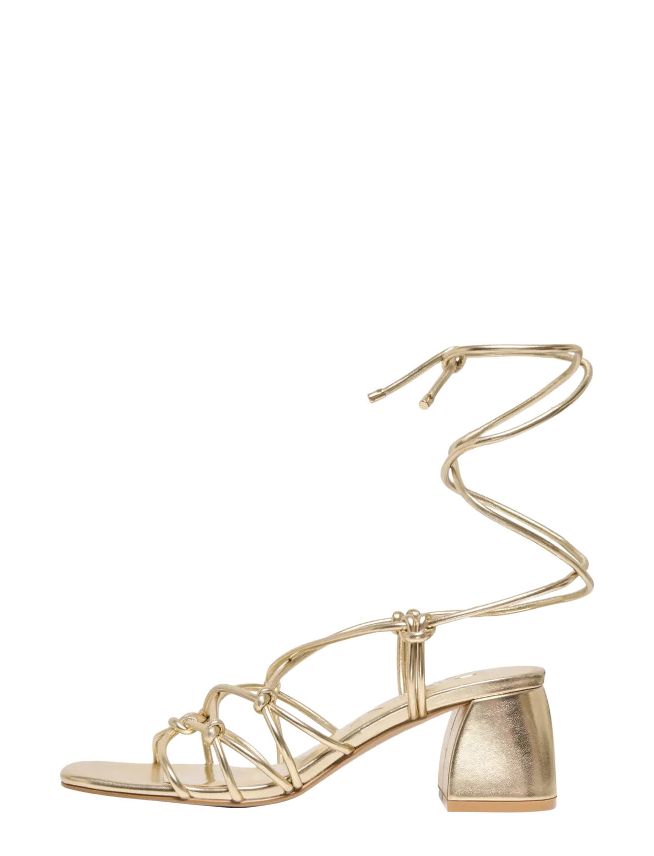 ONLY Onlavery-3 Pu Wrap Around Heeled Sandal, 40, Heels, Gold - Sandals, Frauen