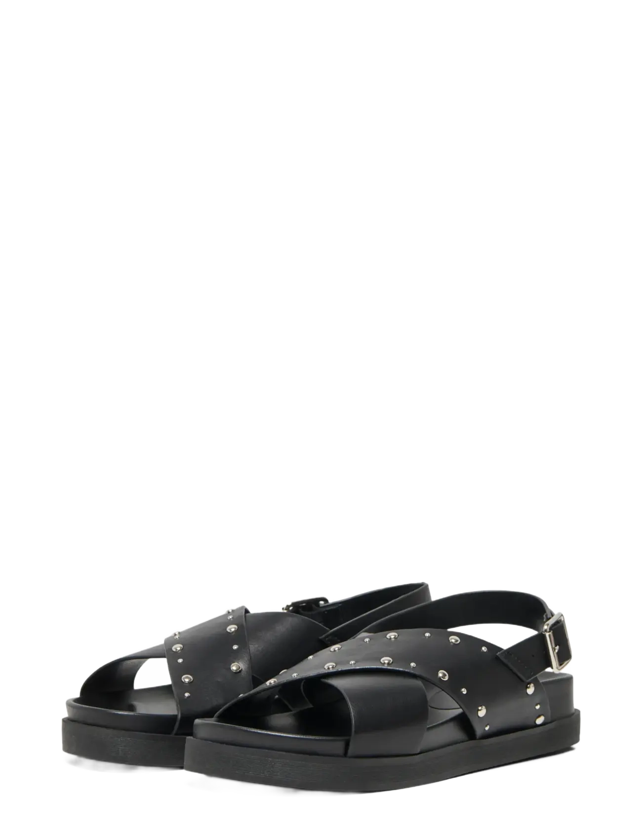 ONLY ONLMINNIE-19 STUDS CROSS STRAP SANDAL - Jalanõud - BLACK / black