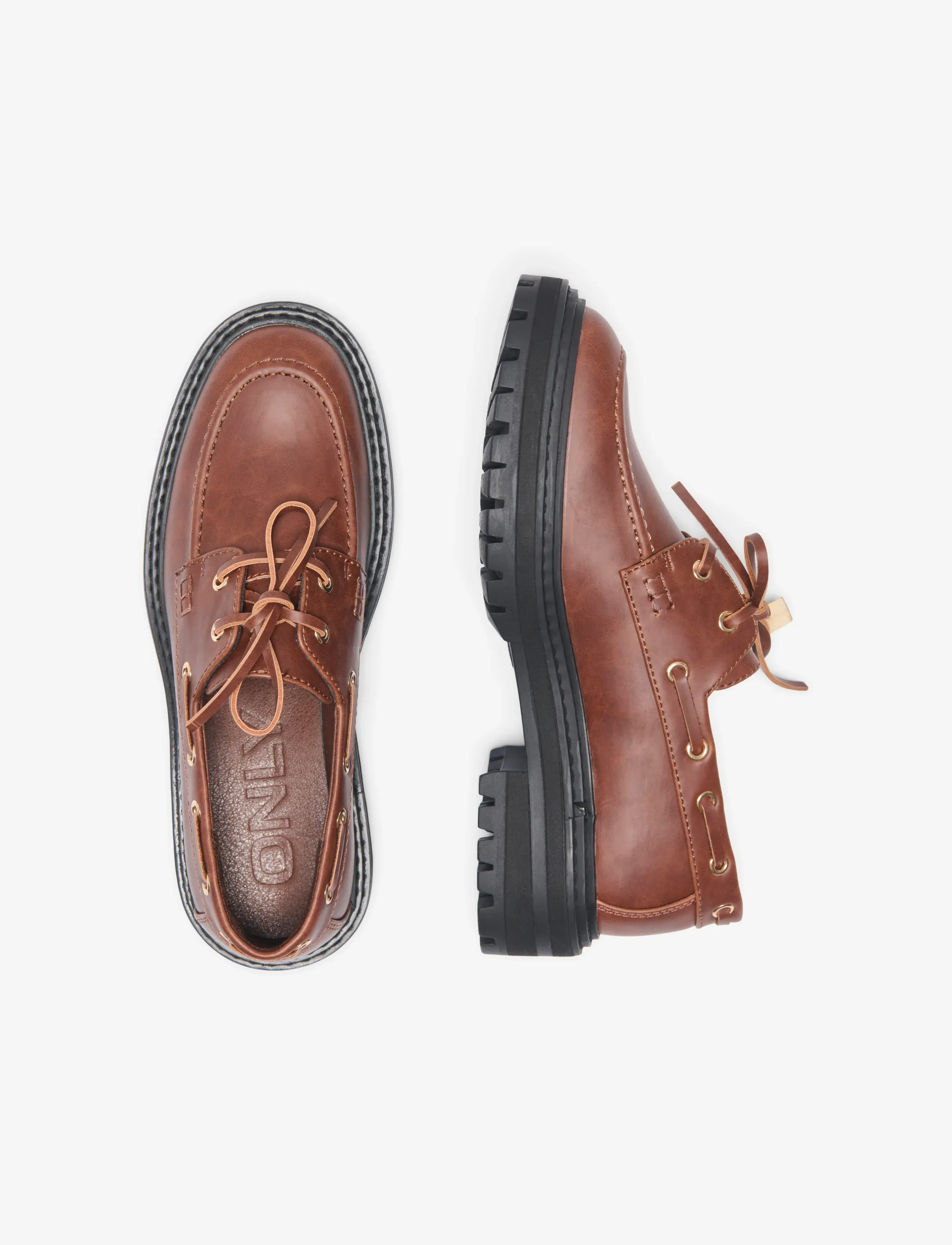 ONLY - ONLBETH-6 PU BOAT SHOE - bootsschuhe - cognac - 0