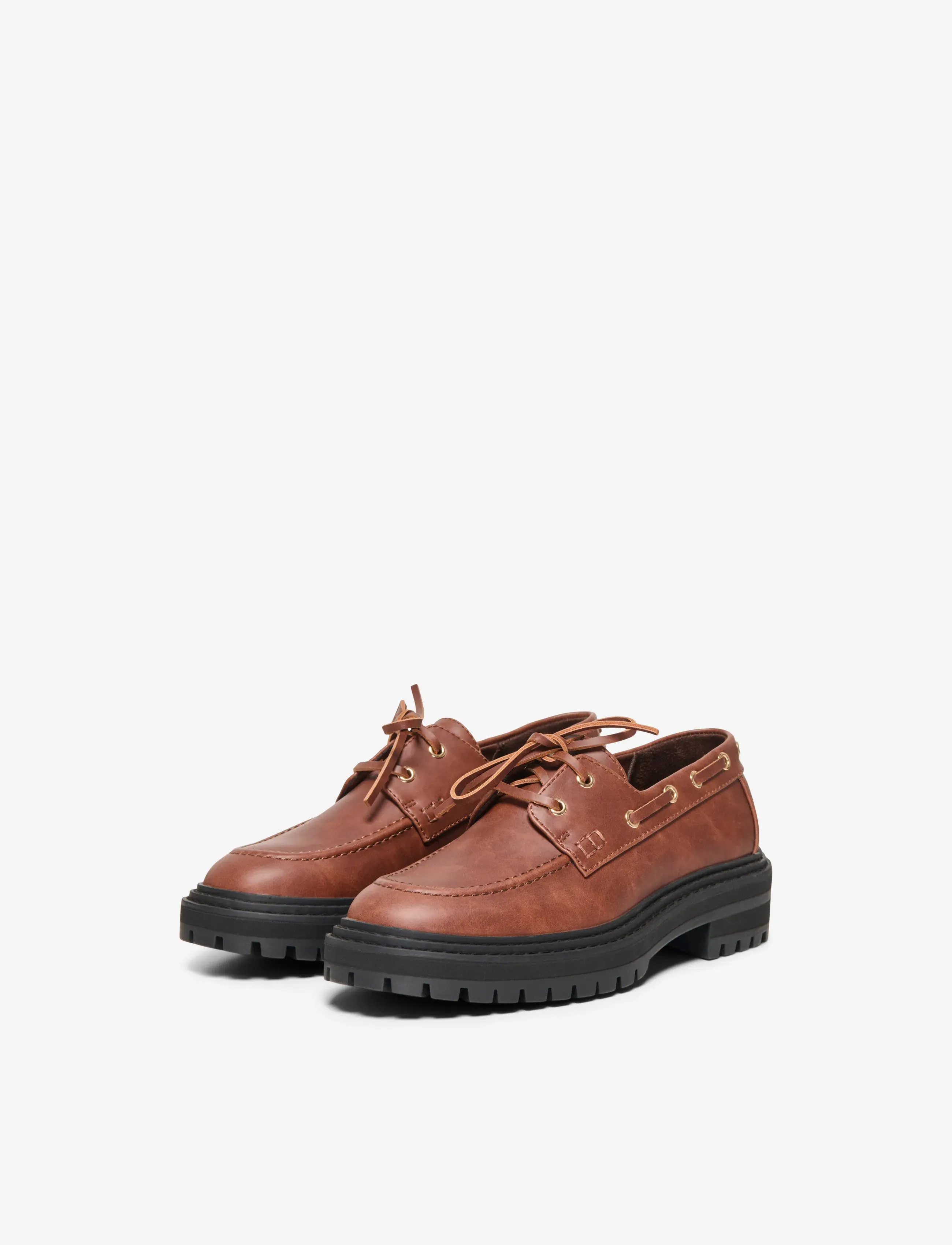 ONLY - ONLBETH-6 PU BOAT SHOE - bootsschuhe - cognac - 3