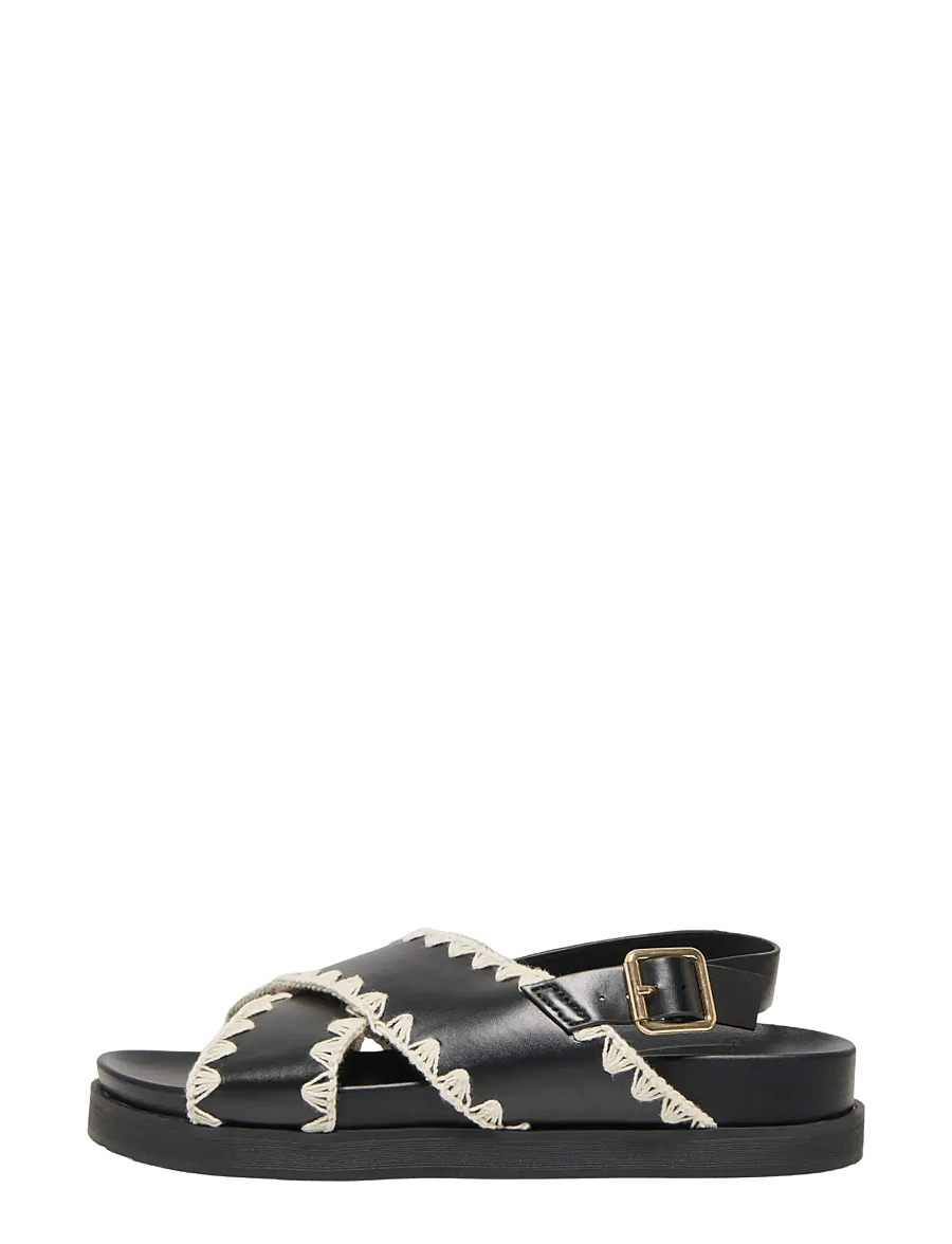 ONLY - ONLMINNIE-20 CROCHET SLING BACK - plateau-sandalen - black - 0