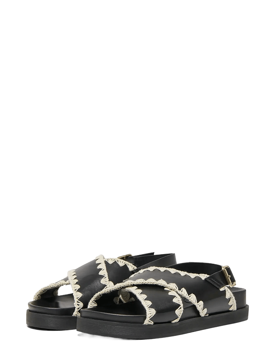 ONLY - ONLMINNIE-20 CROCHET SLING BACK - plateau-sandalen - black - 1