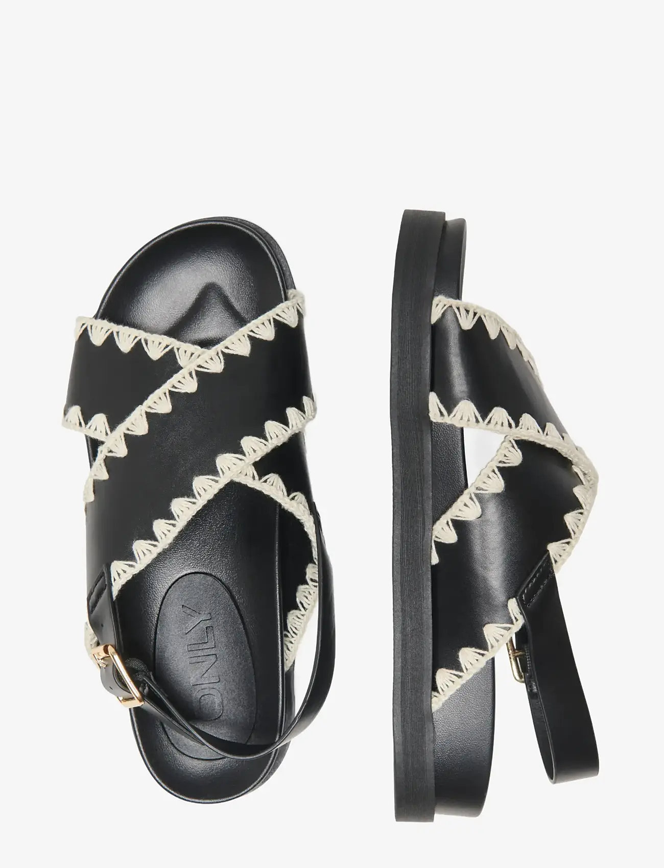 ONLY - ONLMINNIE-20 CROCHET SLING BACK - platformsandaler - black - 3