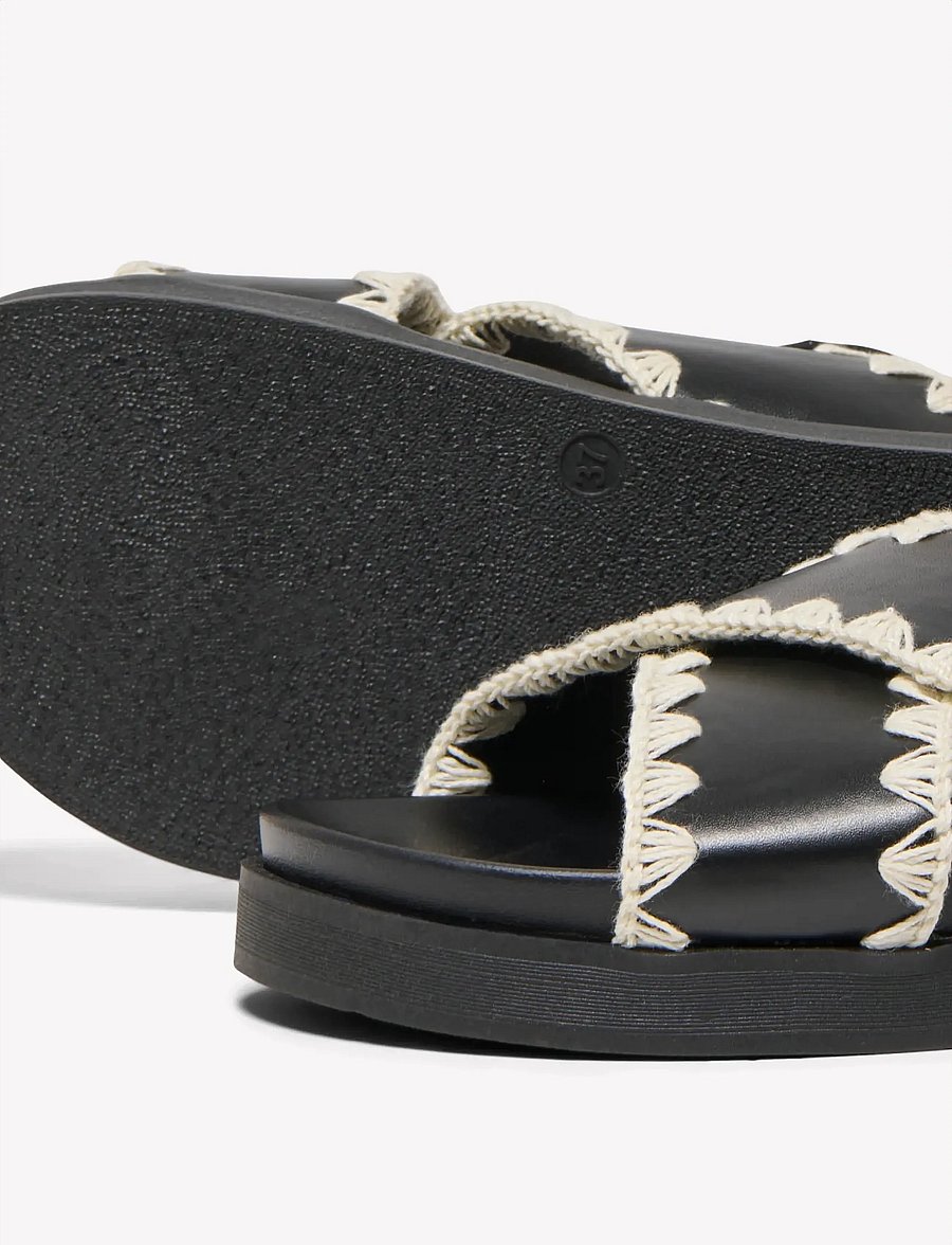 ONLY - ONLMINNIE-20 CROCHET SLING BACK - plateau-sandalen - black - 4