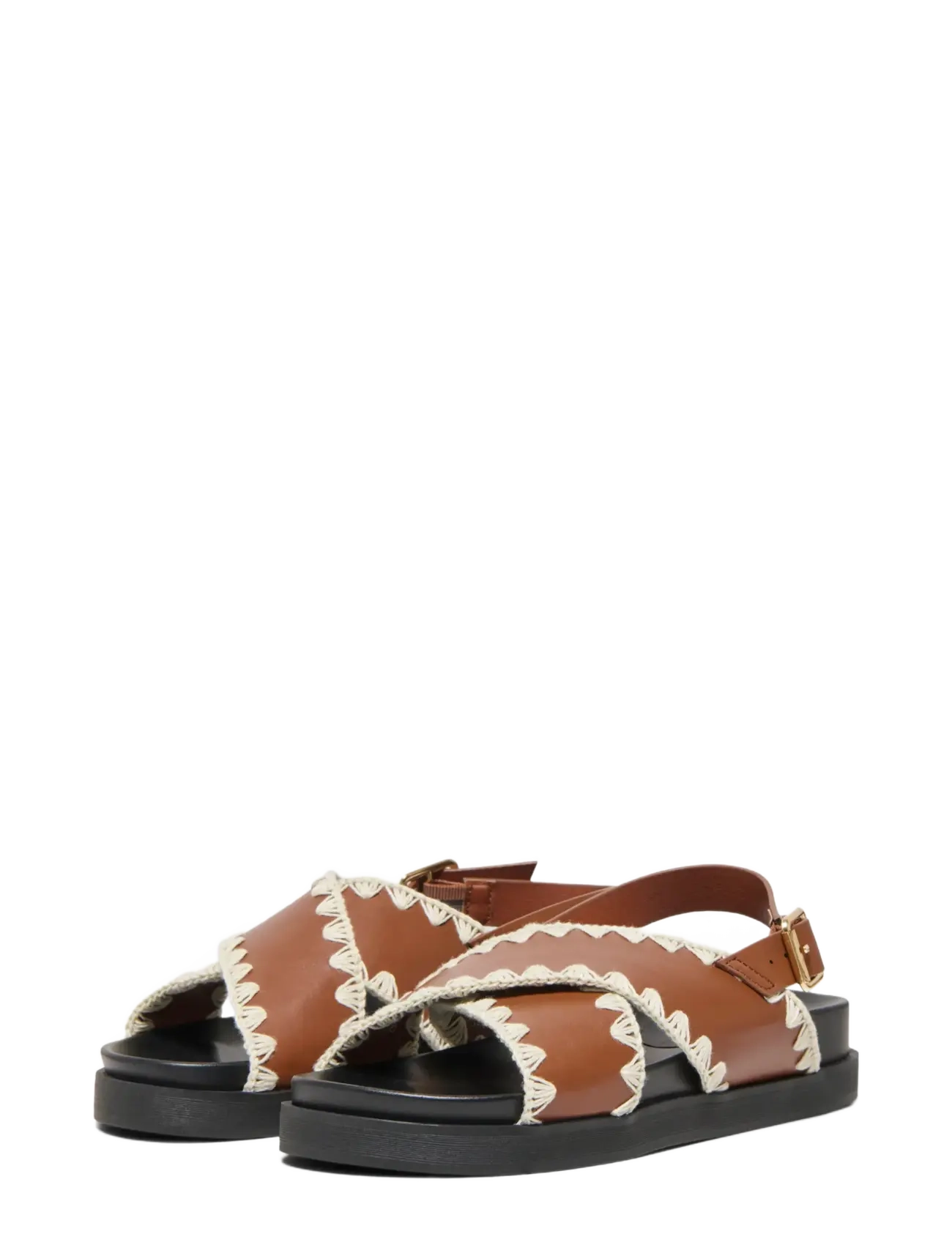 ONLY - ONLMINNIE-20 CROCHET SLING BACK - sandales à plateforme - cognac - 2