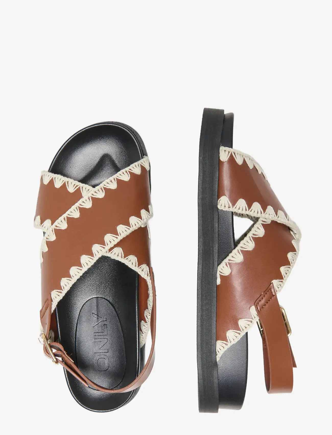 ONLY - ONLMINNIE-20 CROCHET SLING BACK - plateau-sandalen - cognac - 3