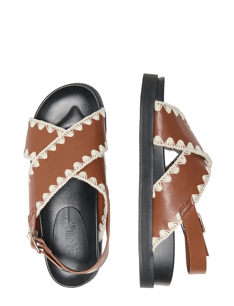 ONLY - ONLMINNIE-20 CROCHET SLING BACK - plateau-sandalen - cognac - 3