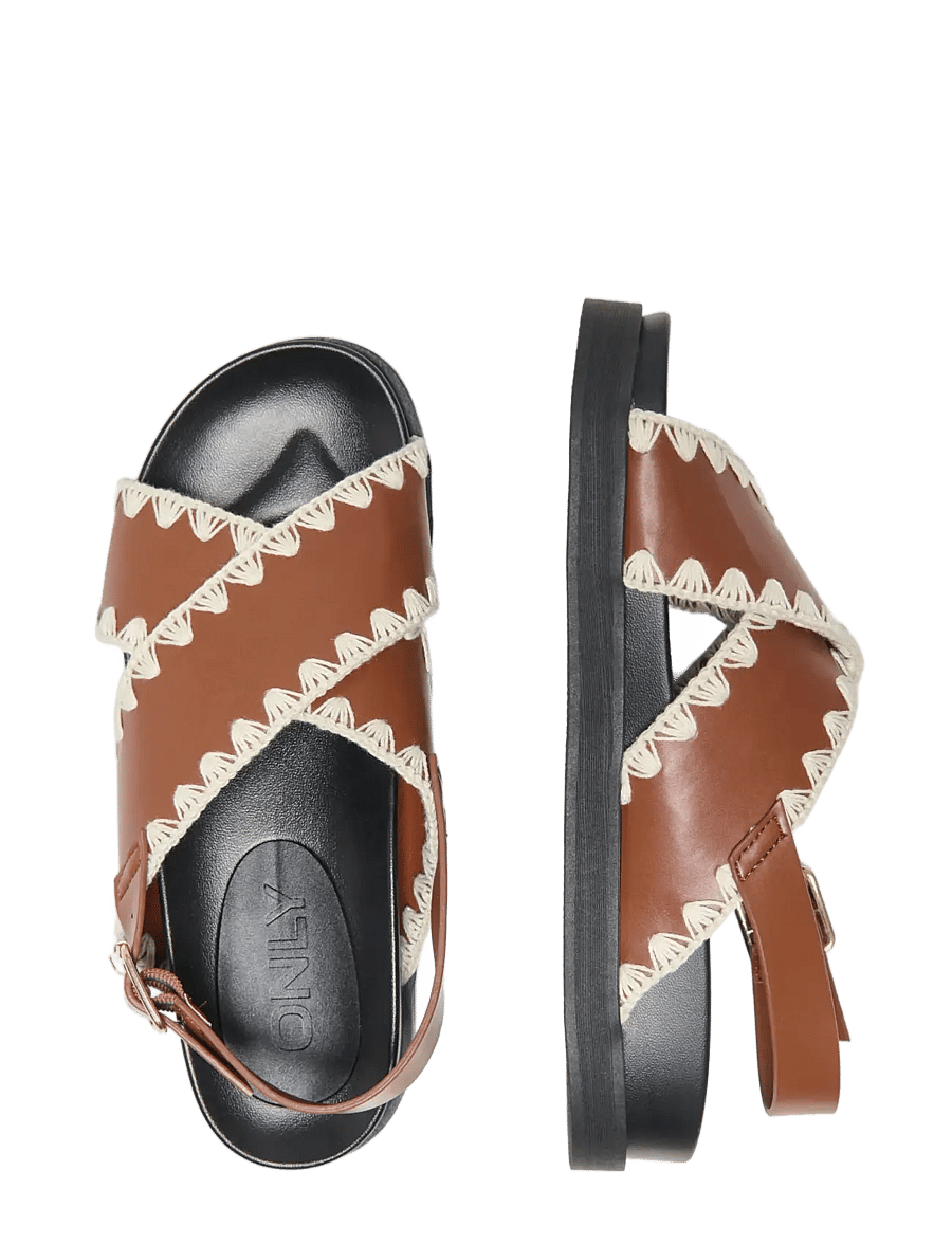 ONLY - ONLMINNIE-20 CROCHET SLING BACK - sandales à plateforme - cognac - 3