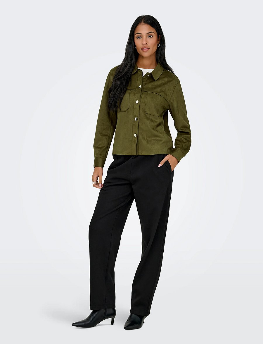 ONLY - ONLMIRA L/S FAUX SUEDE SHIRT PNT NOOS - pikkade varrukatega särgid - beech - 4