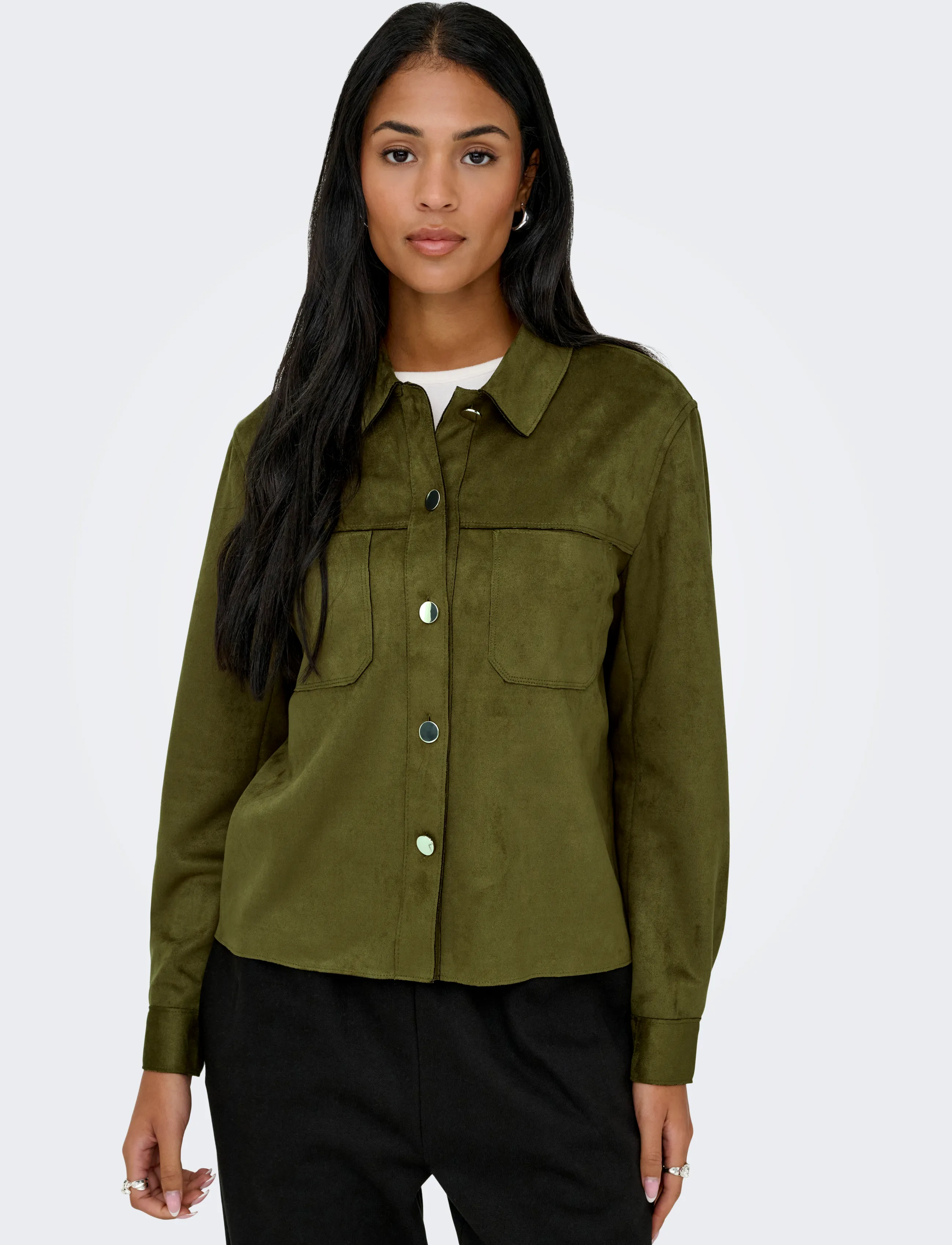 ONLY - ONLMIRA L/S FAUX SUEDE SHIRT PNT NOOS - pikkade varrukatega särgid - beech - 5