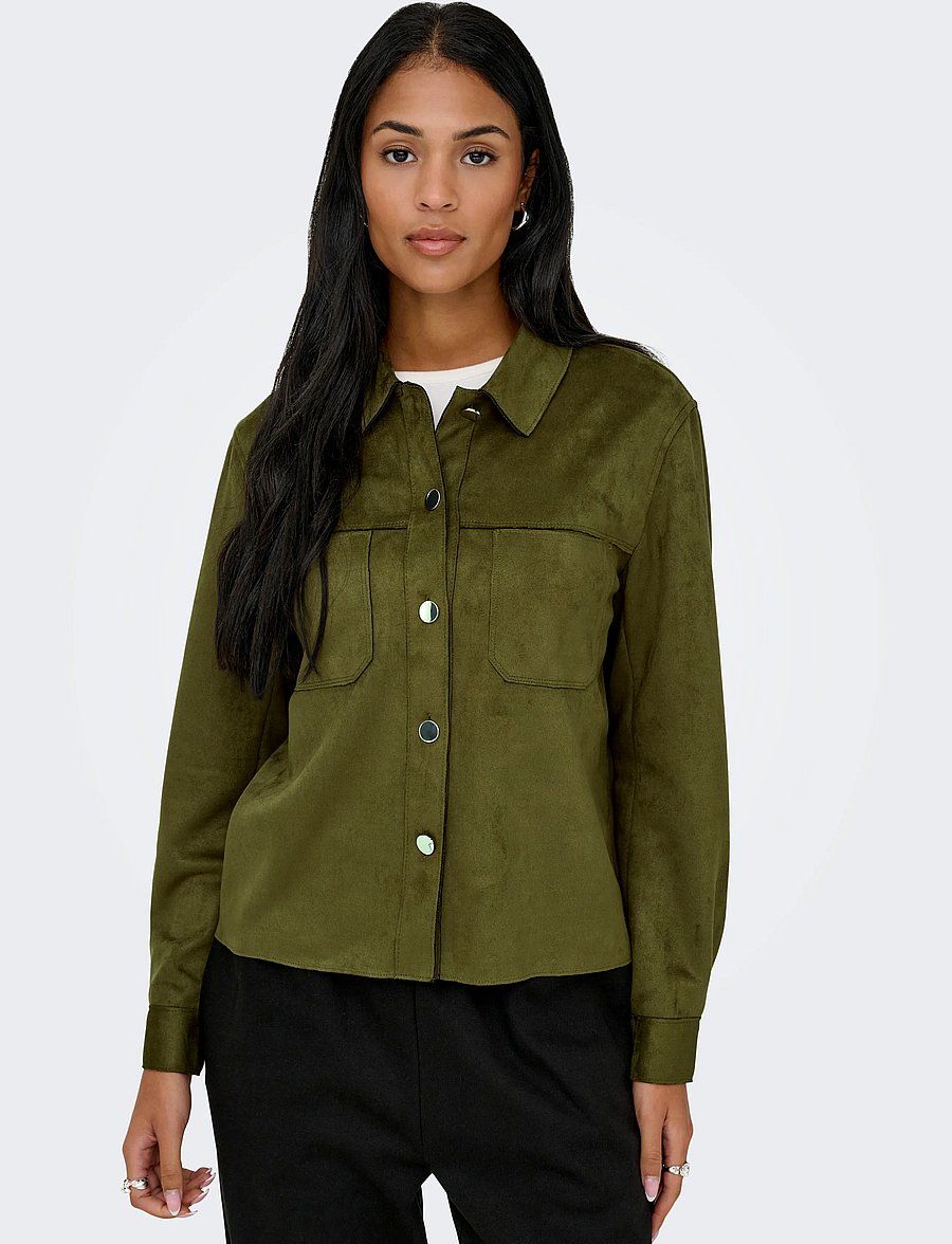 ONLY - ONLMIRA L/S FAUX SUEDE SHIRT PNT NOOS - pikkade varrukatega särgid - beech - 5