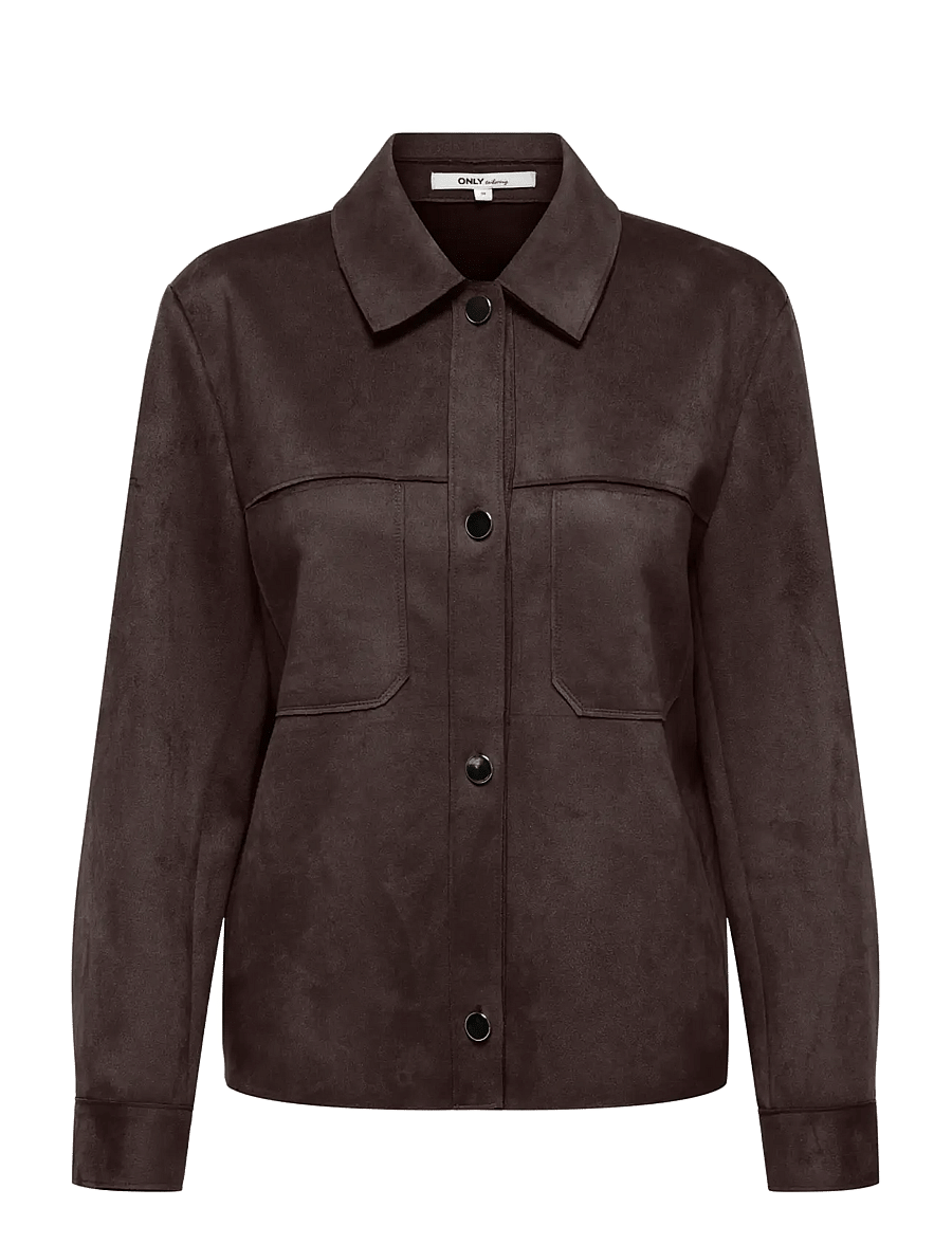 ONLY - ONLMIRA L/S FAUX SUEDE SHIRT PNT NOOS - coffee bean - 1