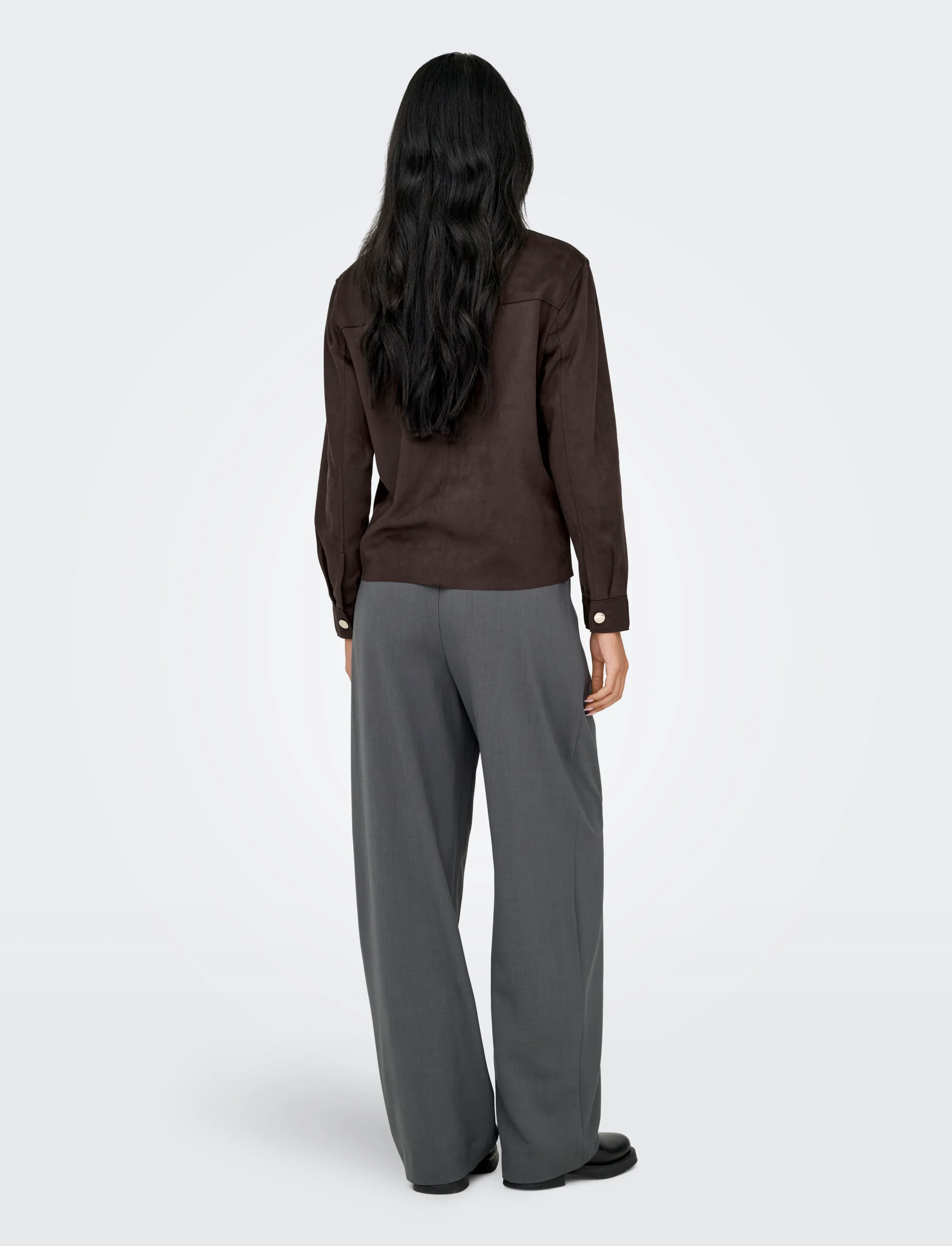 ONLY - ONLMIRA L/S FAUX SUEDE SHIRT PNT NOOS - coffee bean - 3