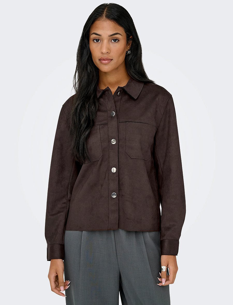 ONLY - ONLMIRA L/S FAUX SUEDE SHIRT PNT NOOS - coffee bean - 5