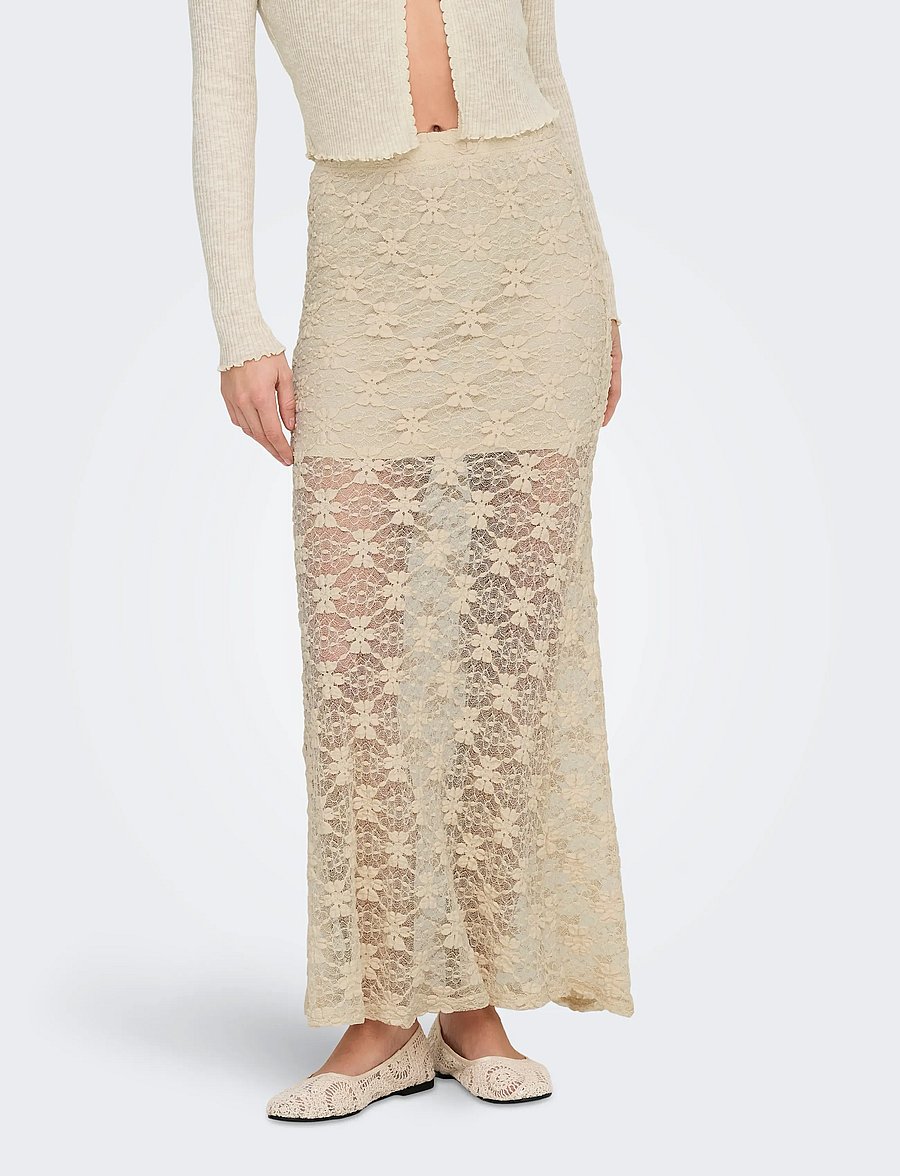 ONLY - ONLPEARLINA LONG WIDE SKIRT WVN - maxi nederdele - birch - 0