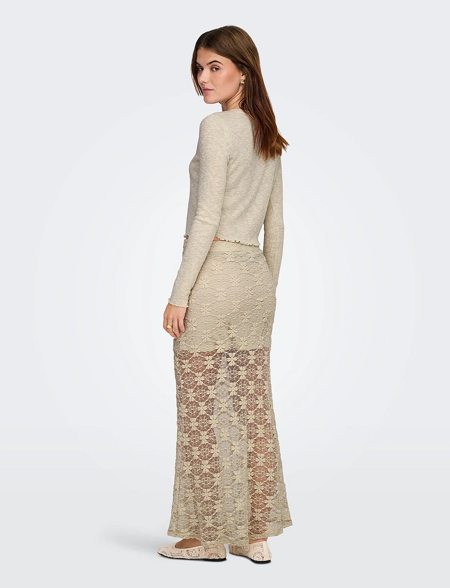 ONLY - ONLPEARLINA LONG WIDE SKIRT WVN - maxi nederdele - birch - 3
