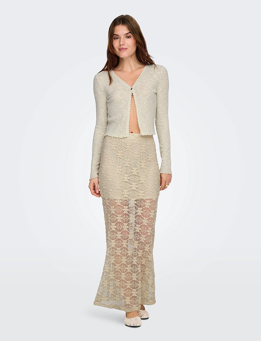 ONLY - ONLPEARLINA LONG WIDE SKIRT WVN - maxi nederdele - birch - 4