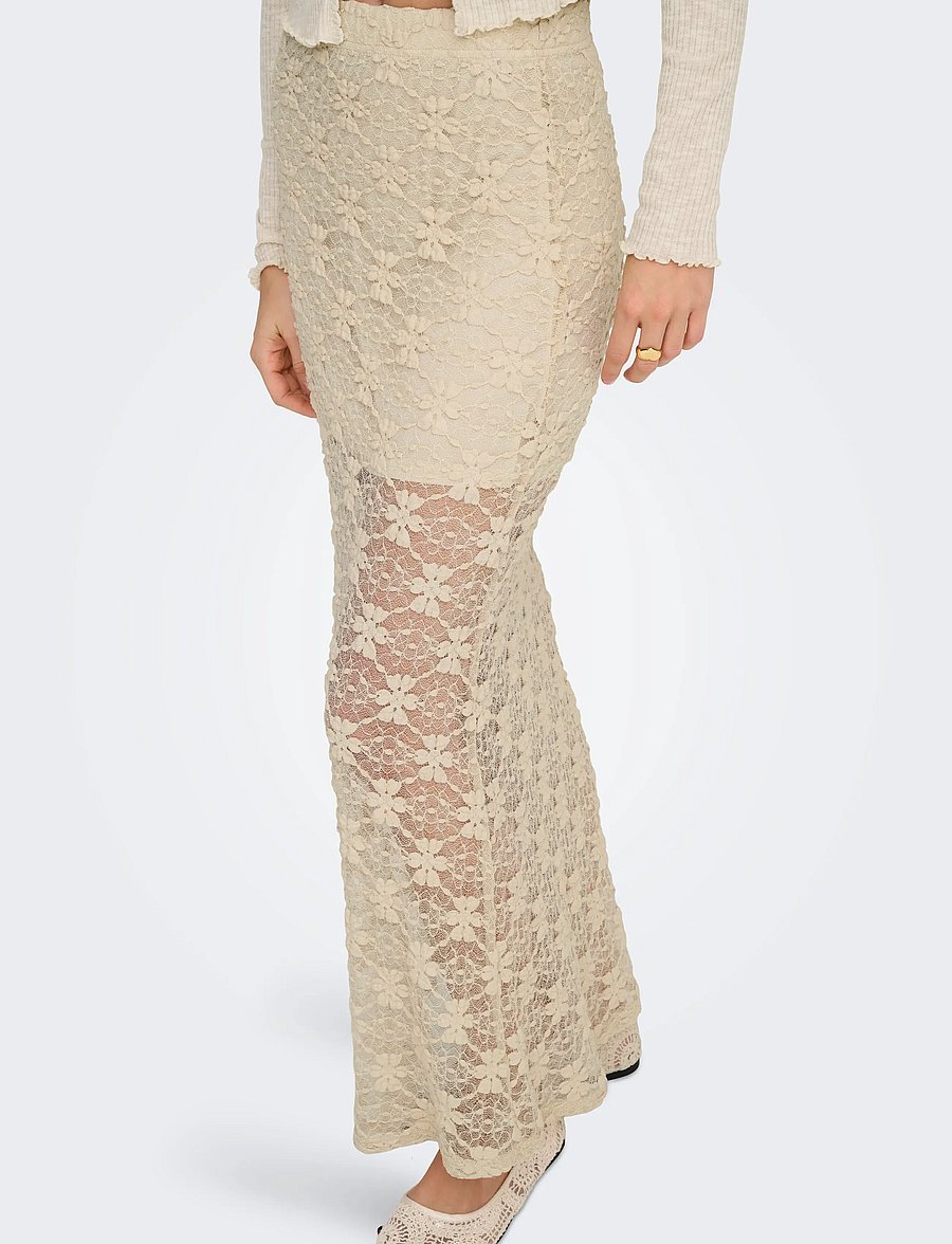 ONLY - ONLPEARLINA LONG WIDE SKIRT WVN - maxi nederdele - birch - 5