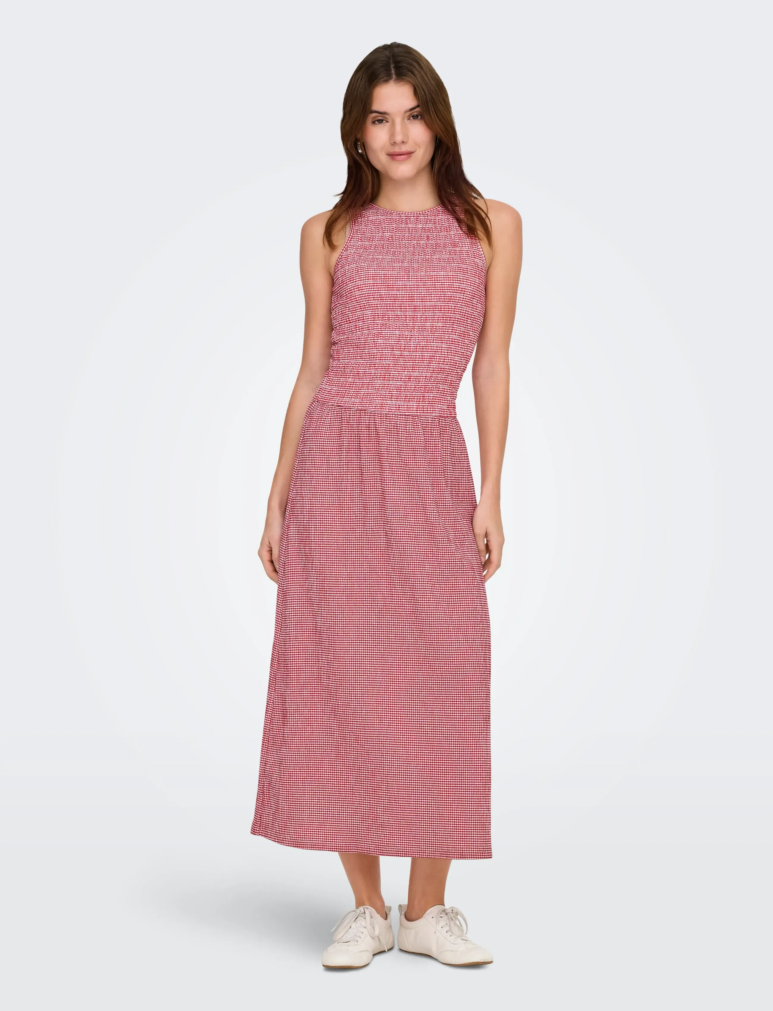ONLY Onlcelle S/L Smock Dress Jrs, M, Red, Kjoler > Maxikjole, Dame