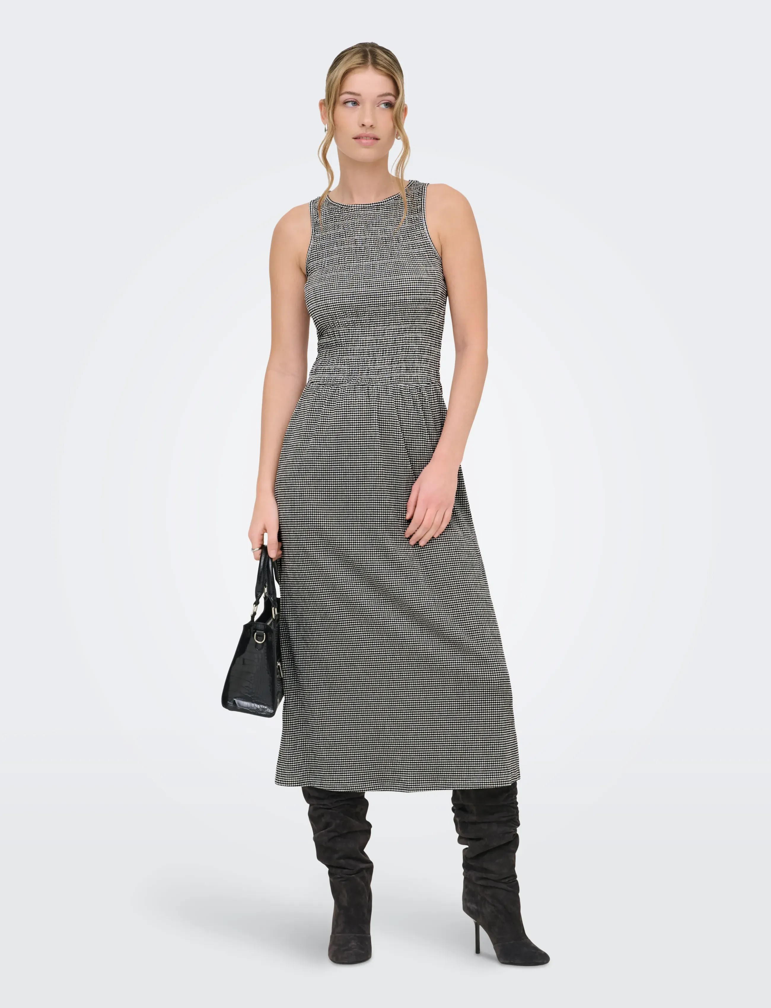 ONLY Onlcelle S/L Smock Dress Jrs, L, Dresses, Mehrfarbig/gemustert - Maxi Dress, Frauen