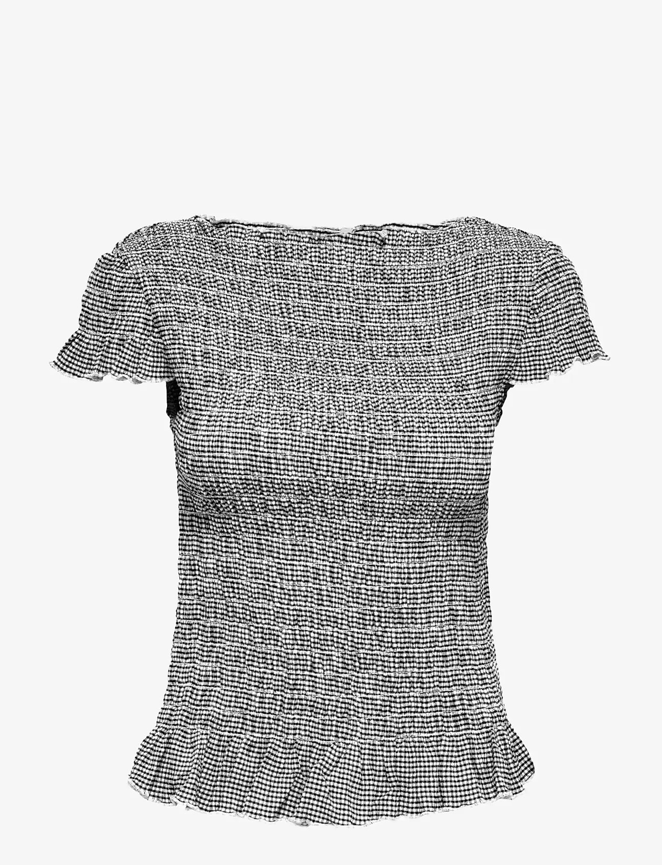 ONLY - ONLCELLE CAP SMOCK BOATNECK TOP JRS - crop tops - black - 0