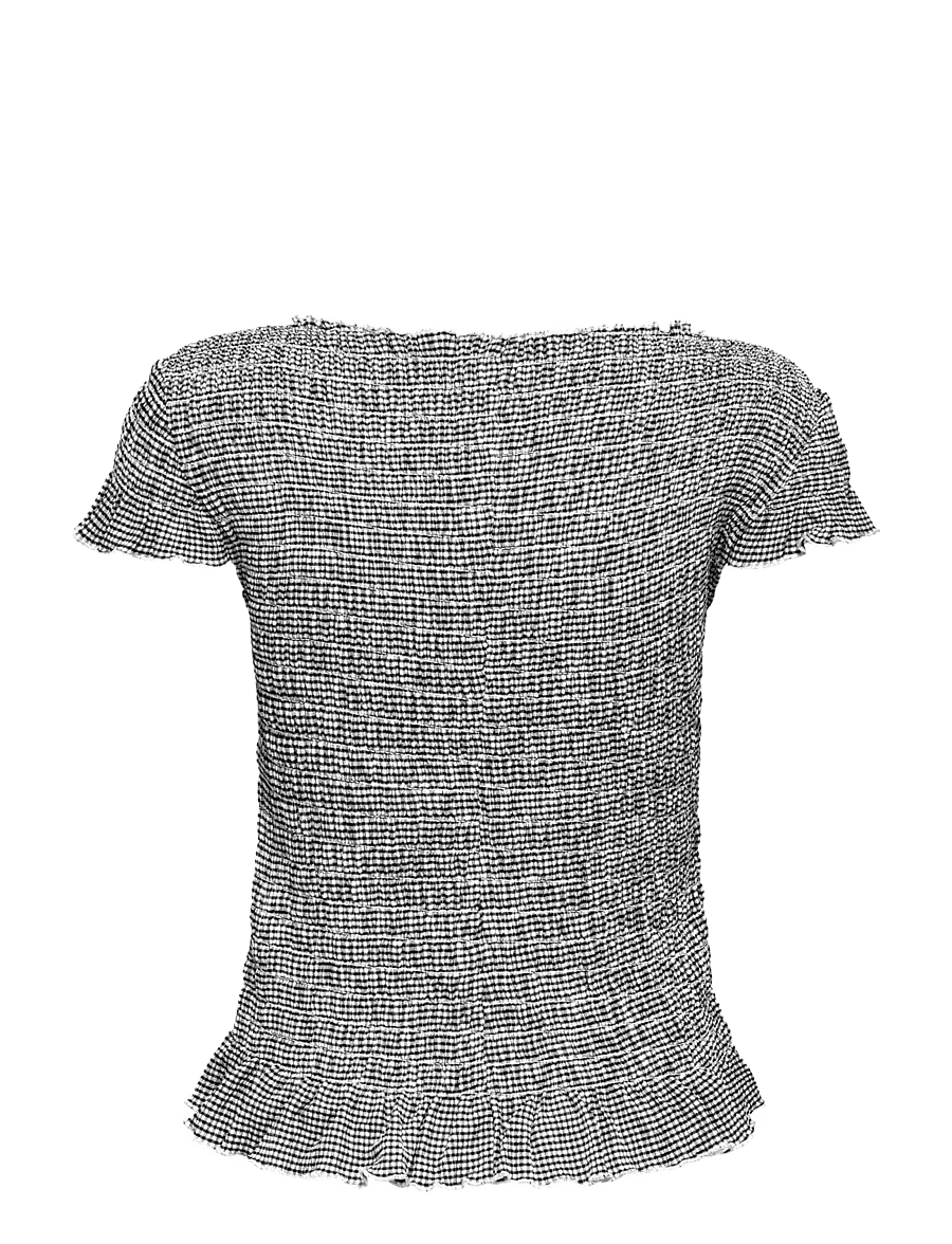 ONLY - ONLCELLE CAP SMOCK BOATNECK TOP JRS - crop tops - black - 2