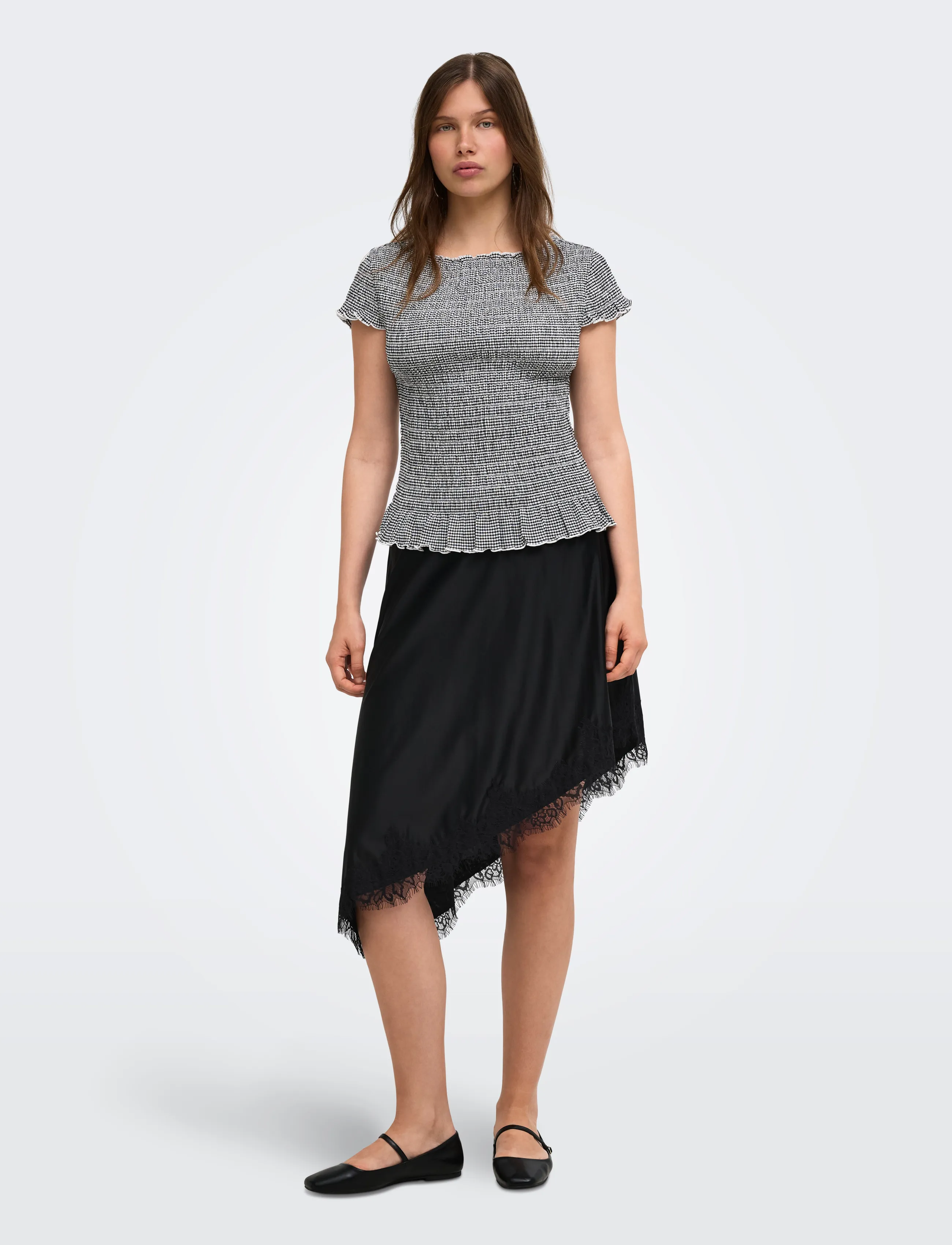 ONLY - ONLCELLE CAP SMOCK BOATNECK TOP JRS - nabapluusid - black - 4