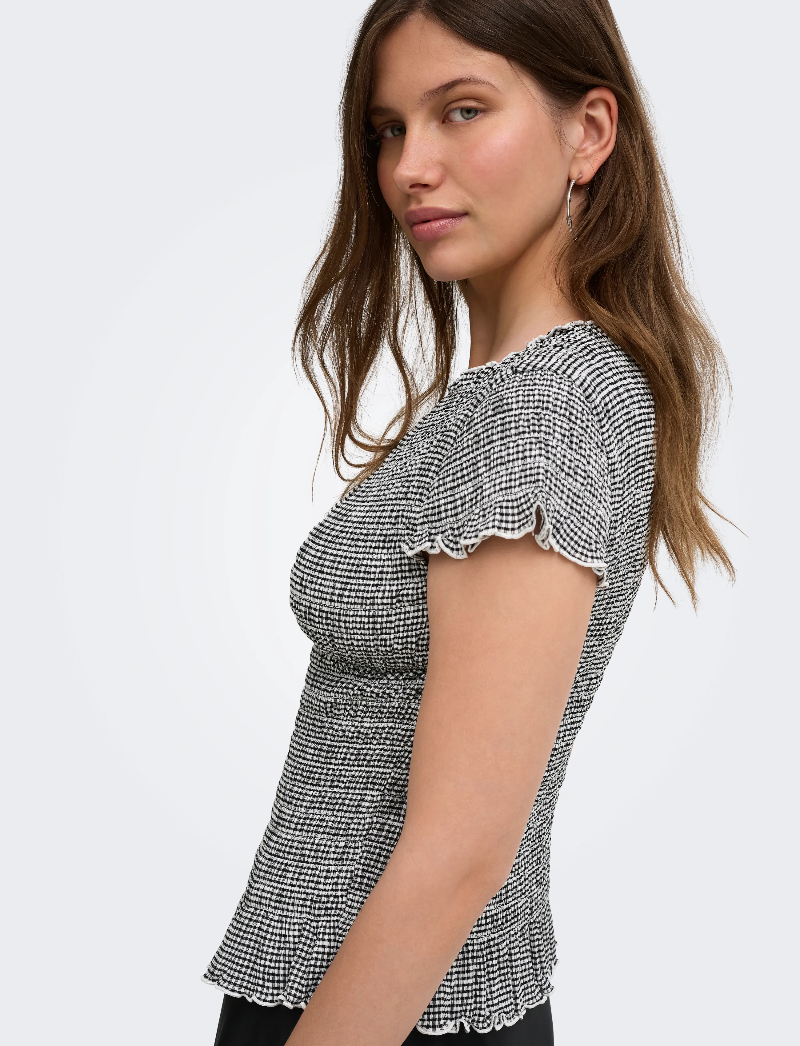 ONLY - ONLCELLE CAP SMOCK BOATNECK TOP JRS - nabapluusid - black - 5