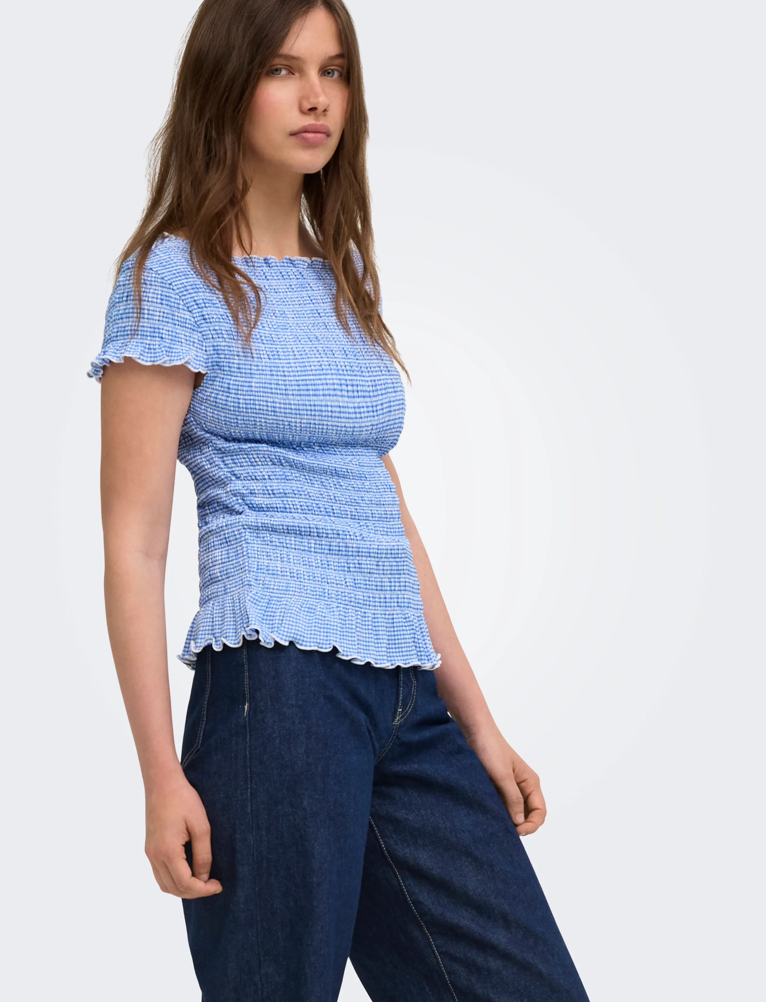 ONLY Onlcelle Cap Smock Boatneck Top Jrs toppar dam – bild 6