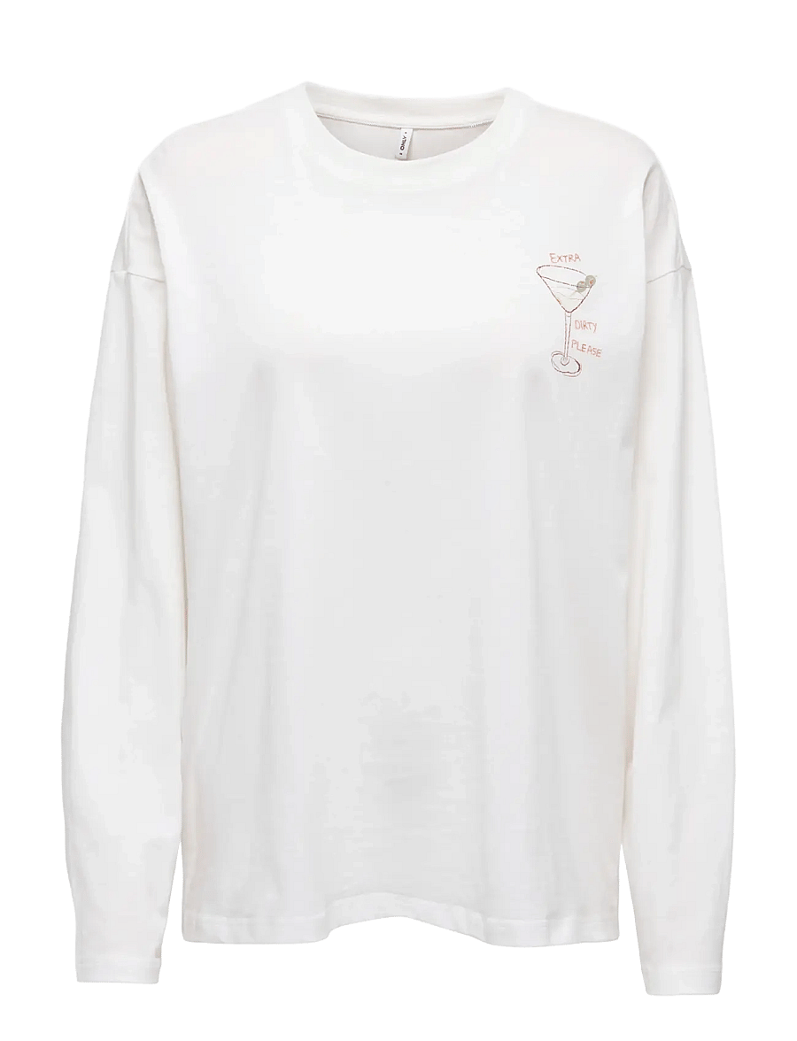 ONLY - ONLVIVVI L/S LOVELY TOP JRS - hauts à manches longues - cloud dancer - 0