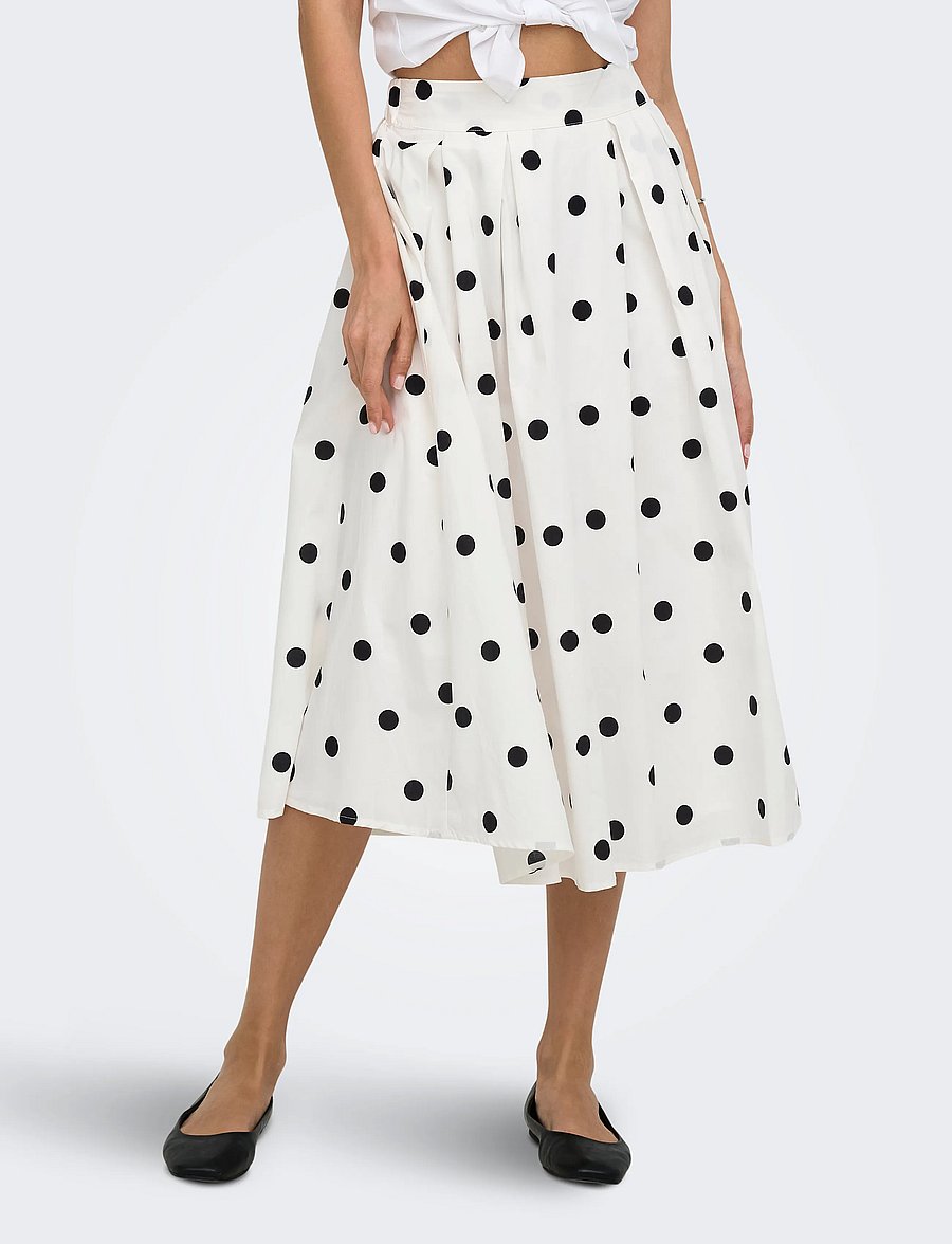 ONLY - ONLMAILA LONG PLEAT SKIRT WVN - faltenröcke - cloud dancer - 0
