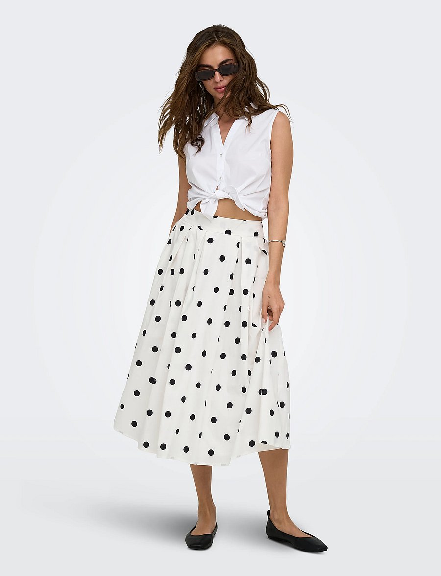 ONLY - ONLMAILA LONG PLEAT SKIRT WVN - faltenröcke - cloud dancer - 4