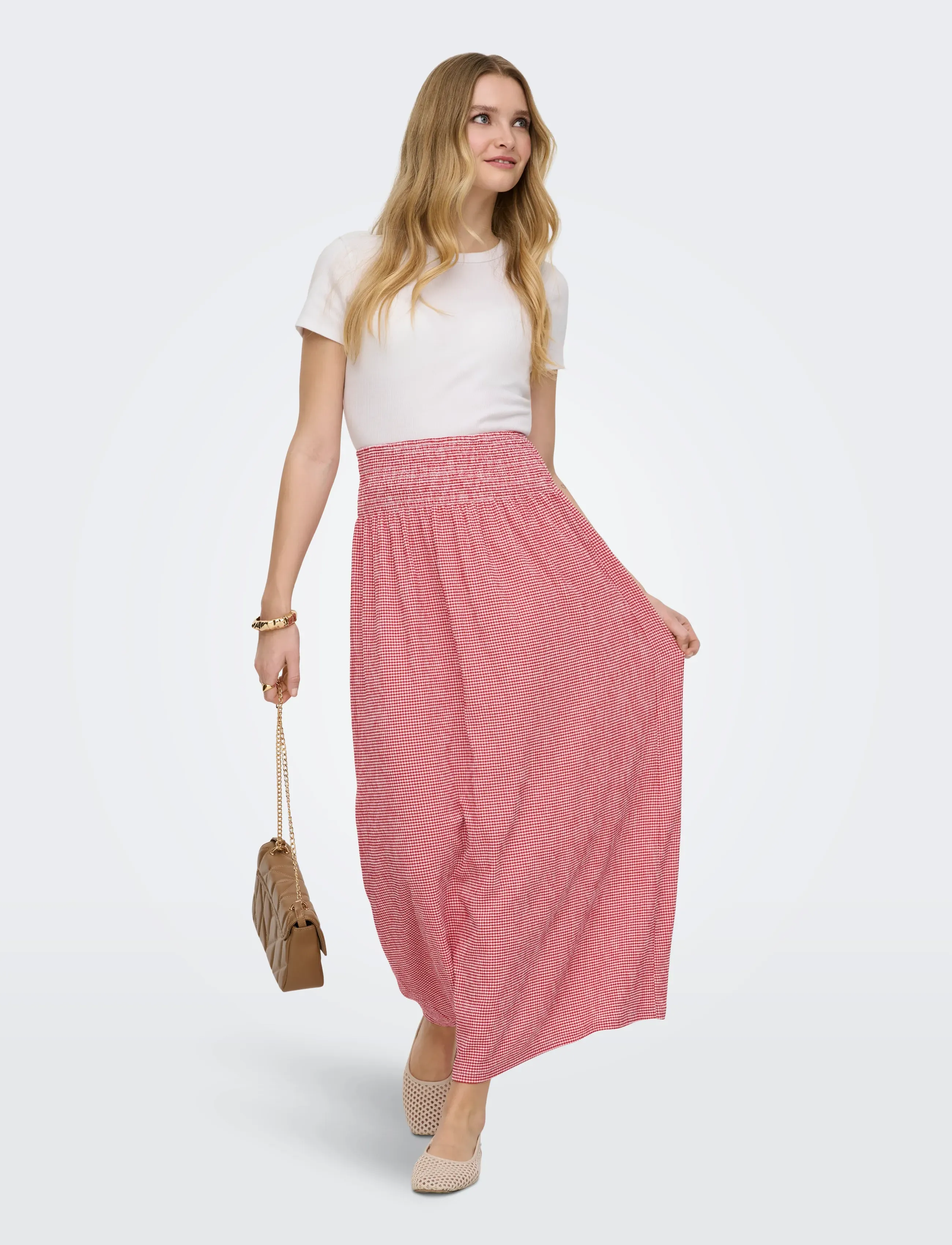 ONLY - ONLCELLE SMOCK SKIRT CS JRS - maxi skirts - barbados cherry - 4