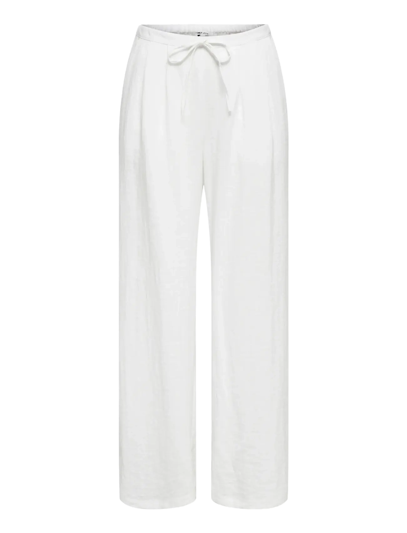 ONLY ONLITA MW LINEN LOOK WIDE PANT TLR - Kläder - BRIGHT WHITE / white