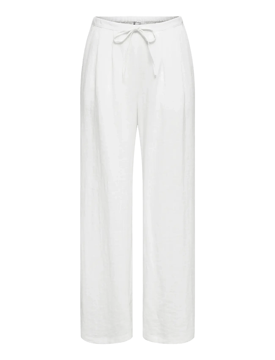 ONLY - ONLITA MW LINEN LOOK WIDE PANT TLR - wijde broeken - bright white - 1