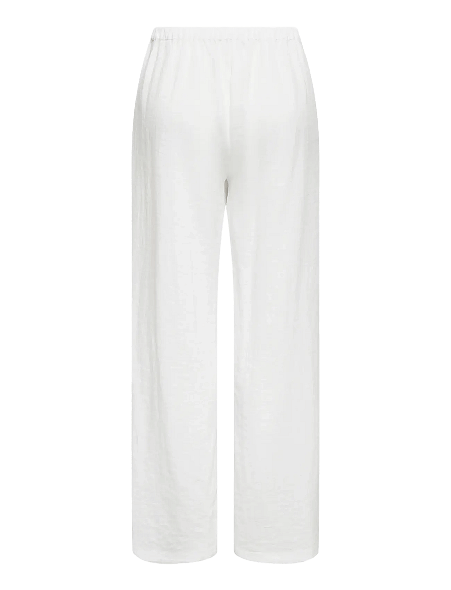 ONLY - ONLITA MW LINEN LOOK WIDE PANT TLR - wijde broeken - bright white - 2