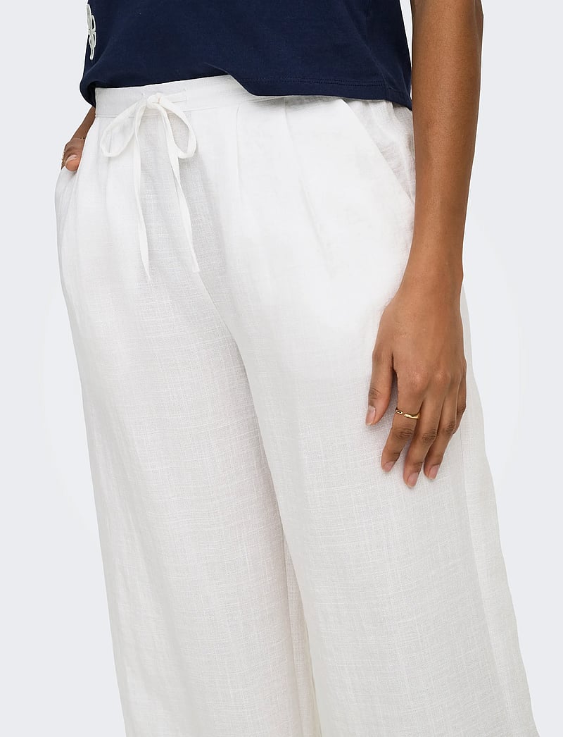 ONLY - ONLITA MW LINEN LOOK WIDE PANT TLR - hosen mit weitem bein - bright white - 5
