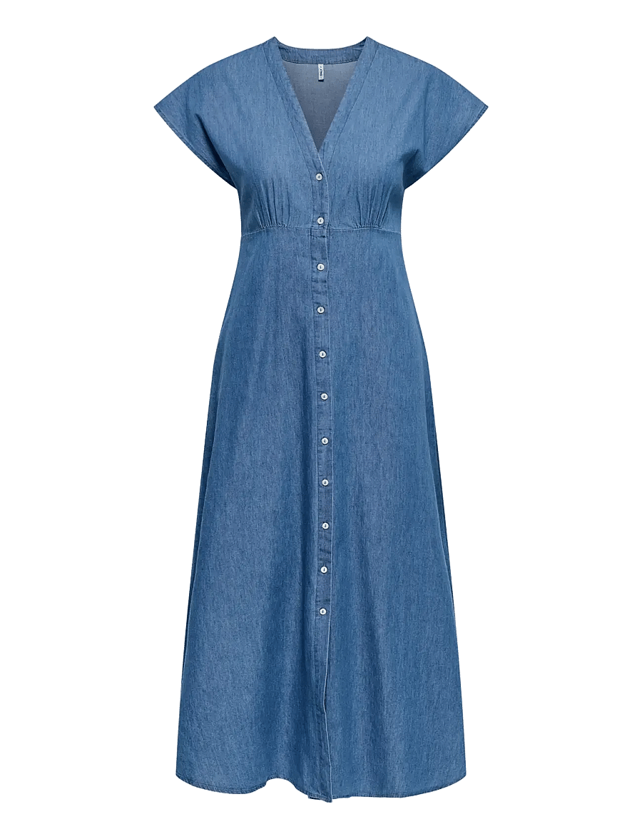 ONLY - ONLNOVA AZURE LONG DRESS WVN - skjortekjoler - medium blue denim - 1