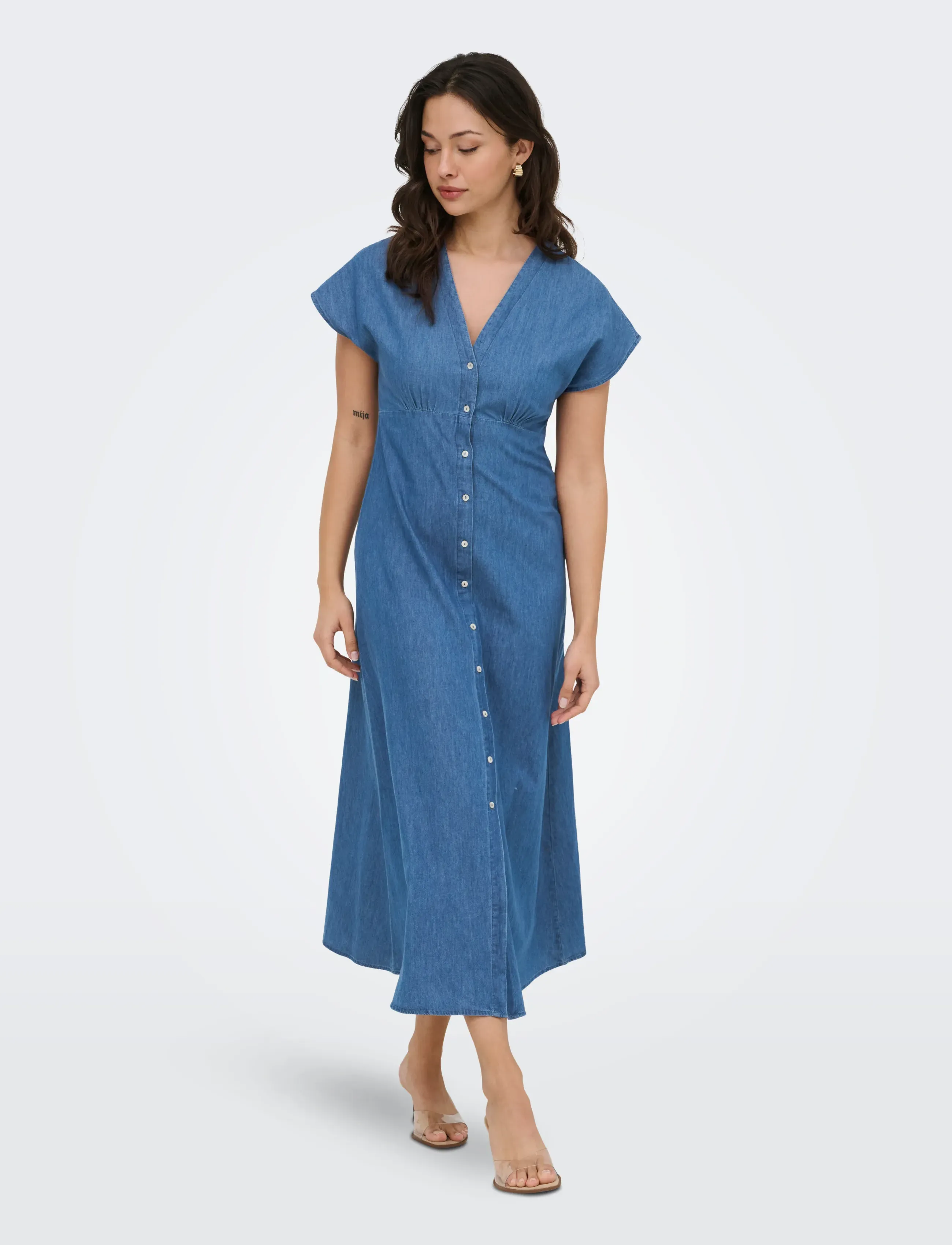 ONLY ONLNOVA AZURE LONG DRESS WVN - Kampagne - MEDIUM BLUE DENIM / blue