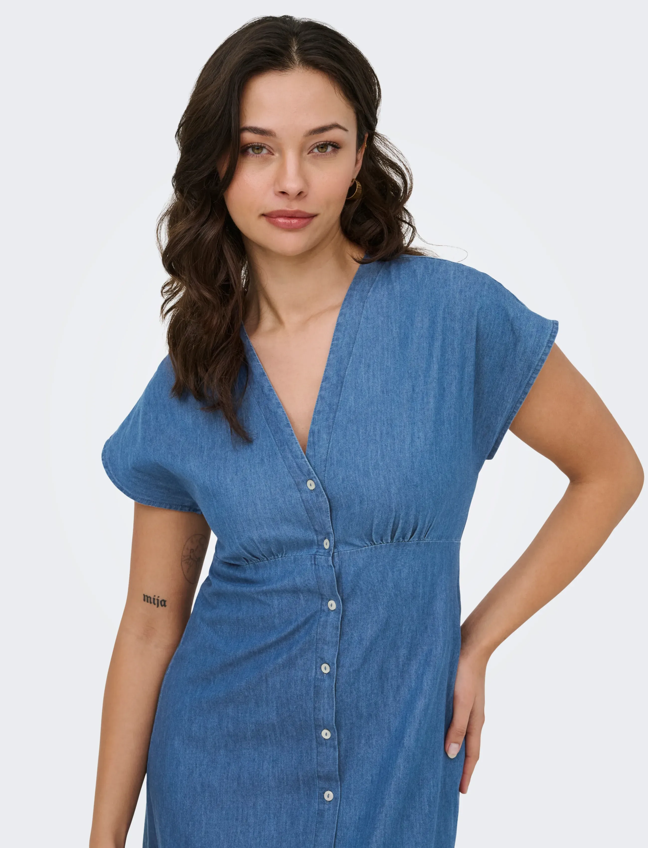 ONLY - ONLNOVA AZURE LONG DRESS WVN - skjortekjoler - medium blue denim - 5